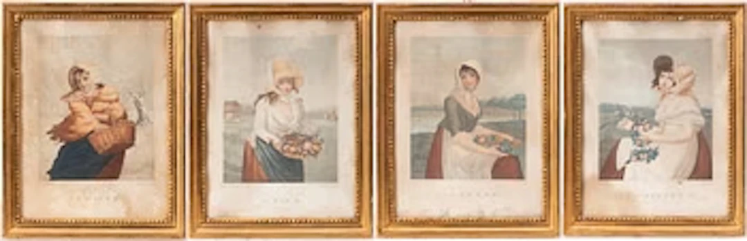 A set of four giltwood frames, circa 1800.