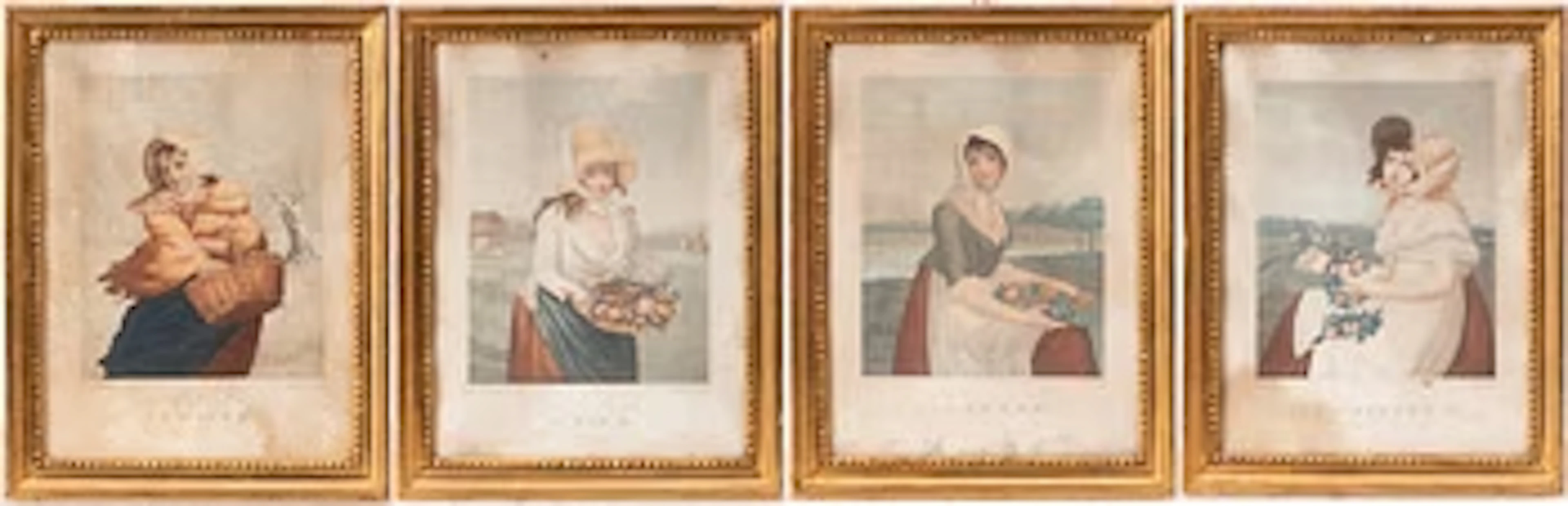 A set of four giltwood frames, circa 1800.
