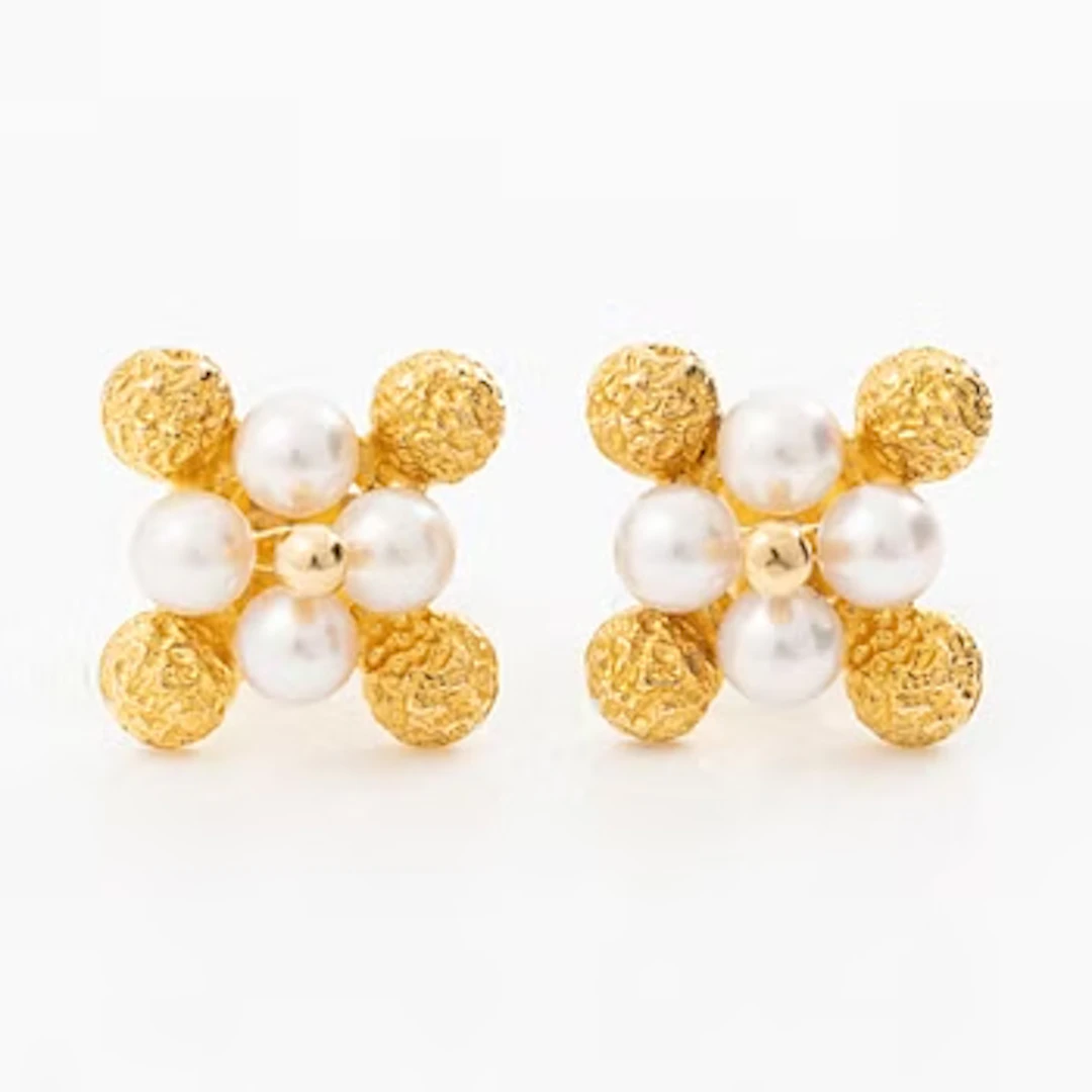 Björn Weckström, a pair of 'Pearlflower' earrings, Fyrklövern Lapponia