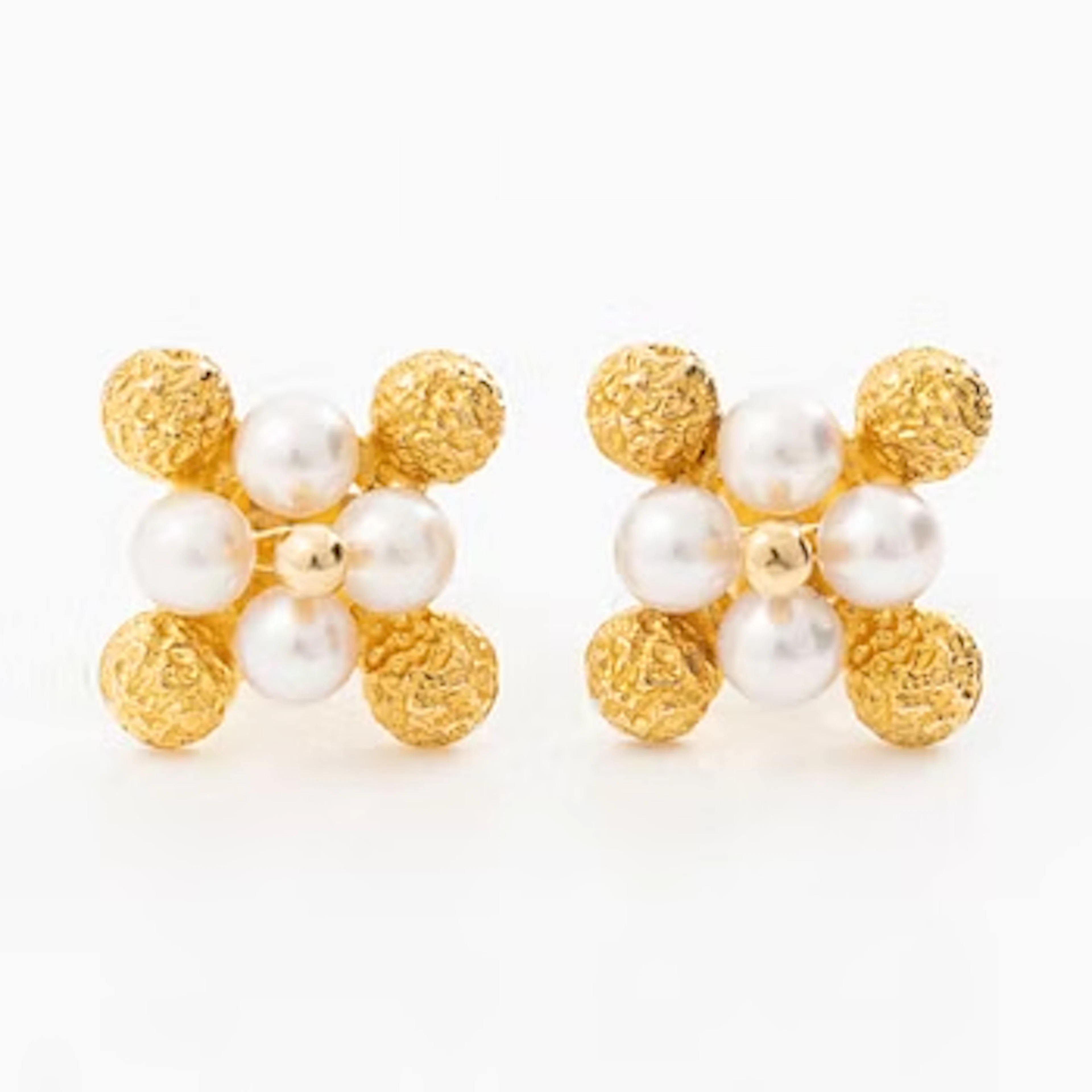 Björn Weckström, a pair of 'Pearlflower' earrings, Fyrklövern Lapponia