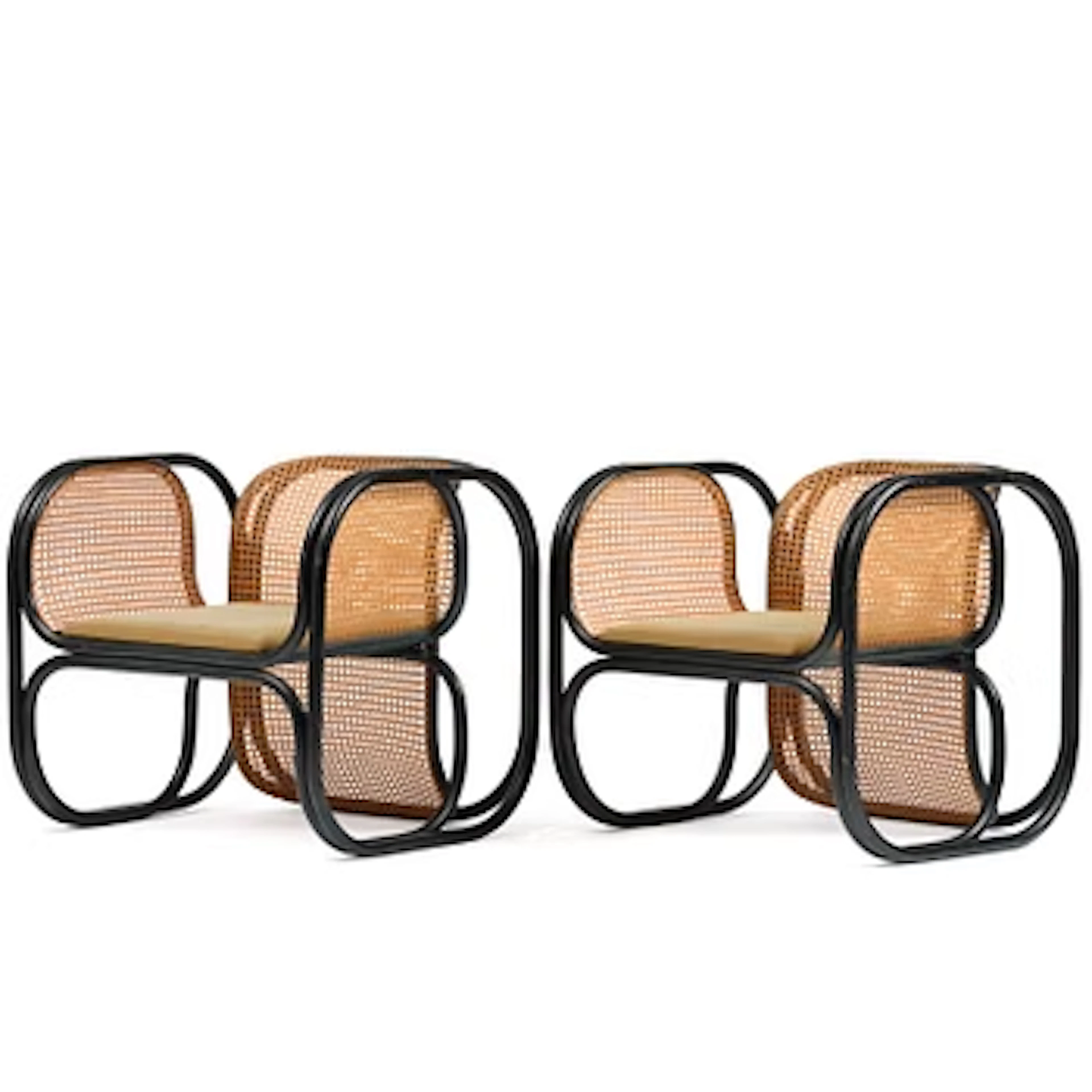 Jan Bocan, a pair of easy chairs, Thonet, executed for the Czechoslovakian