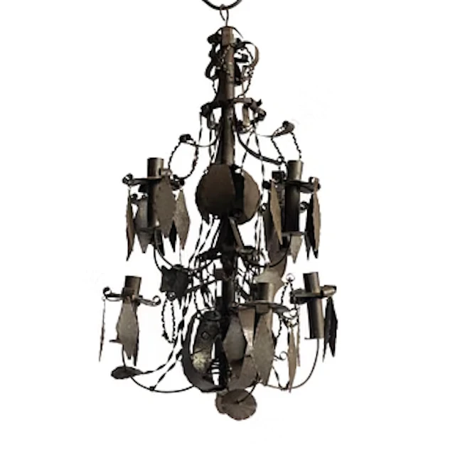 A Swedish folk-art chandelier, 19th century.