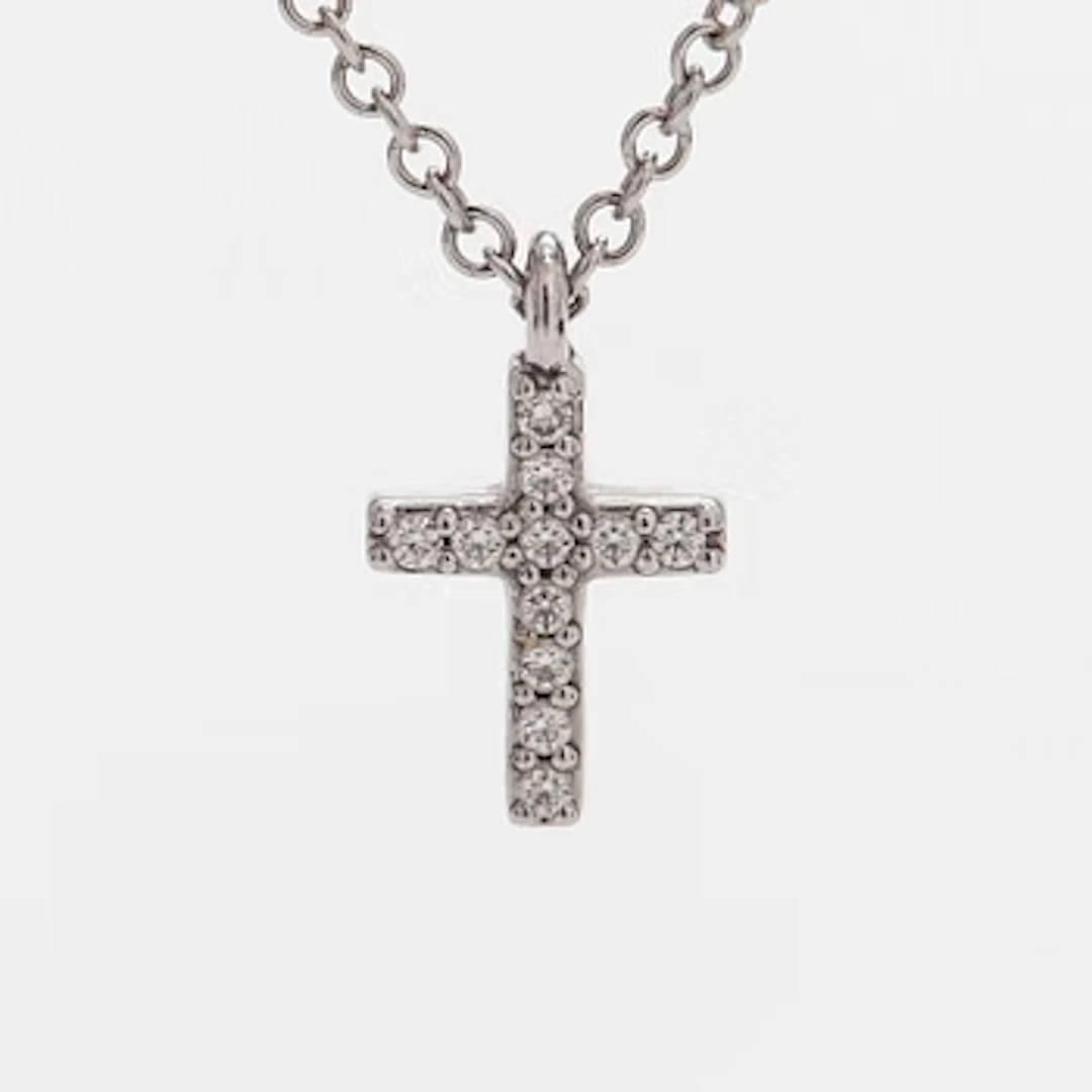 Tiffany & Co, an 18K white gold "Metro Cross" necklace with diamonds.