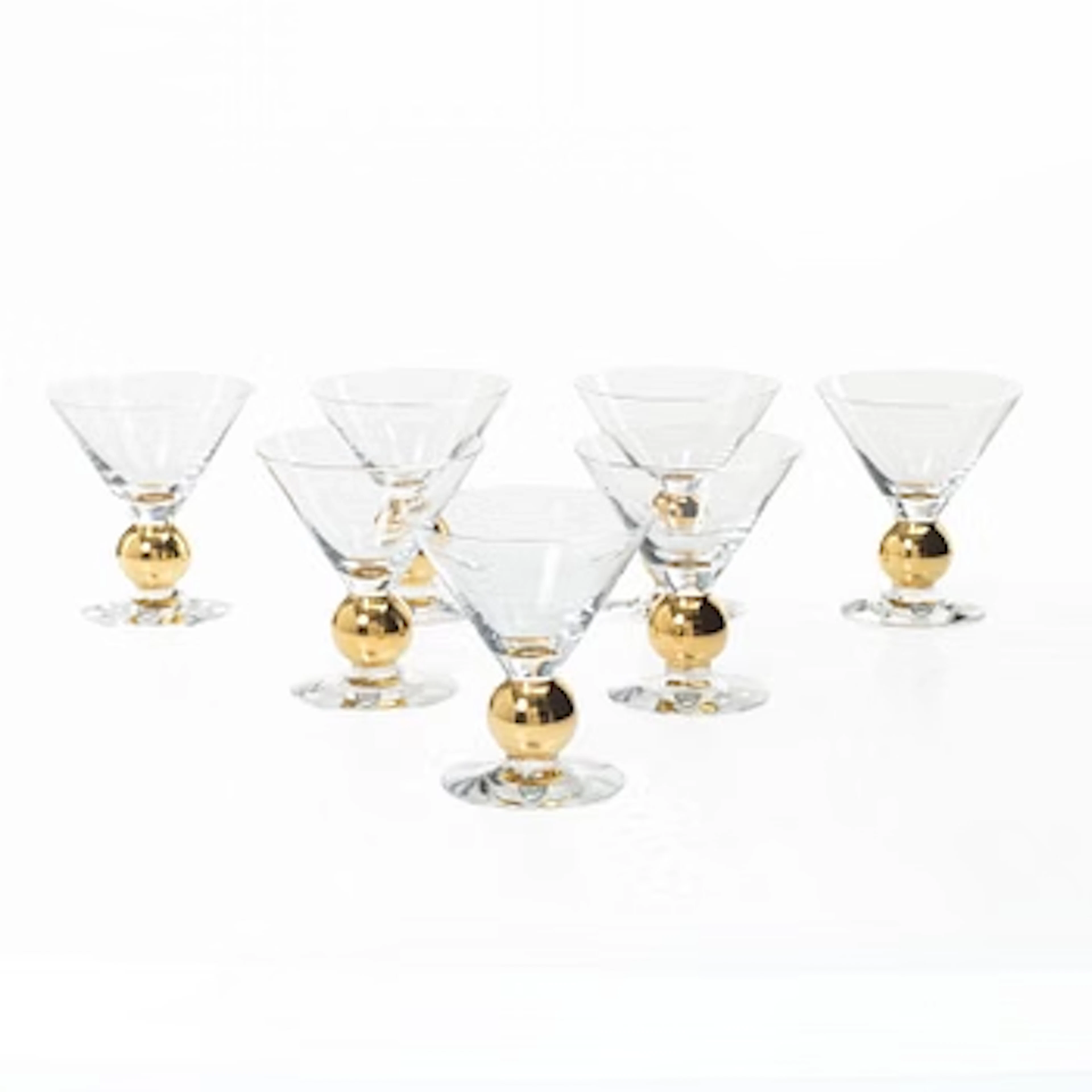 Gunnar Cyrén, Martini/champagne glasses, 7 pcs, “Nobel”, Orrefors.