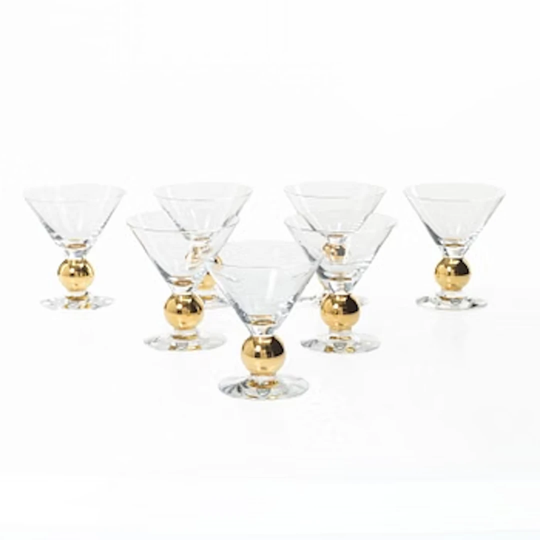 Gunnar Cyrén, Martini/champagne glasses, 7 pcs, “Nobel”, Orrefors.