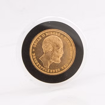 Gold coin Norway, Oscar II 20 kr, 1877.