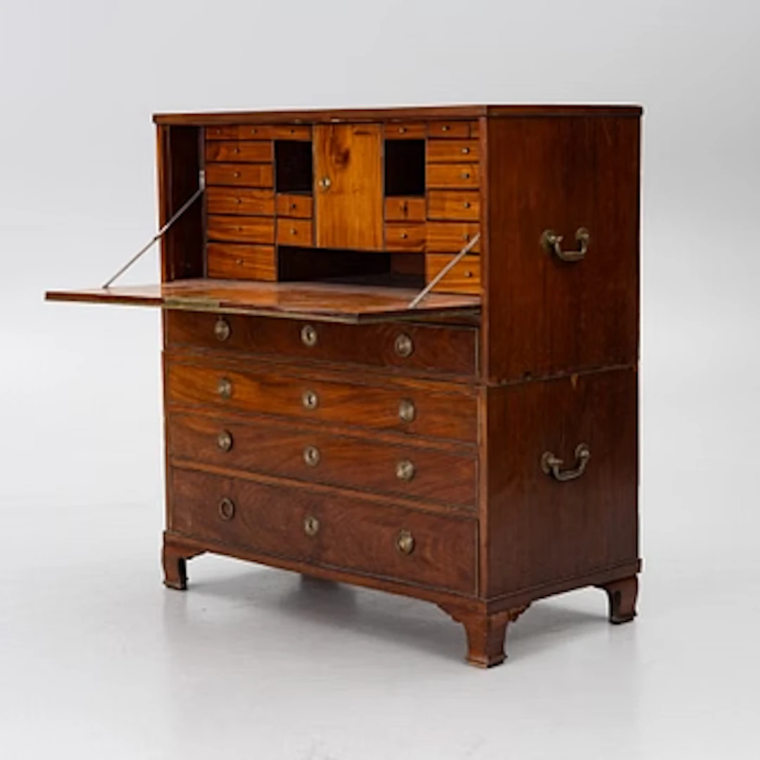 A late Gustavian mahogany secretaire by L. Almgren (master in Stockholm
