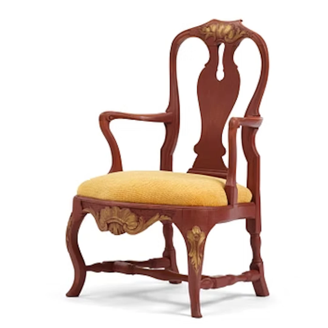 A Swedish rococo armchair, Stockholm, later part 18th century.