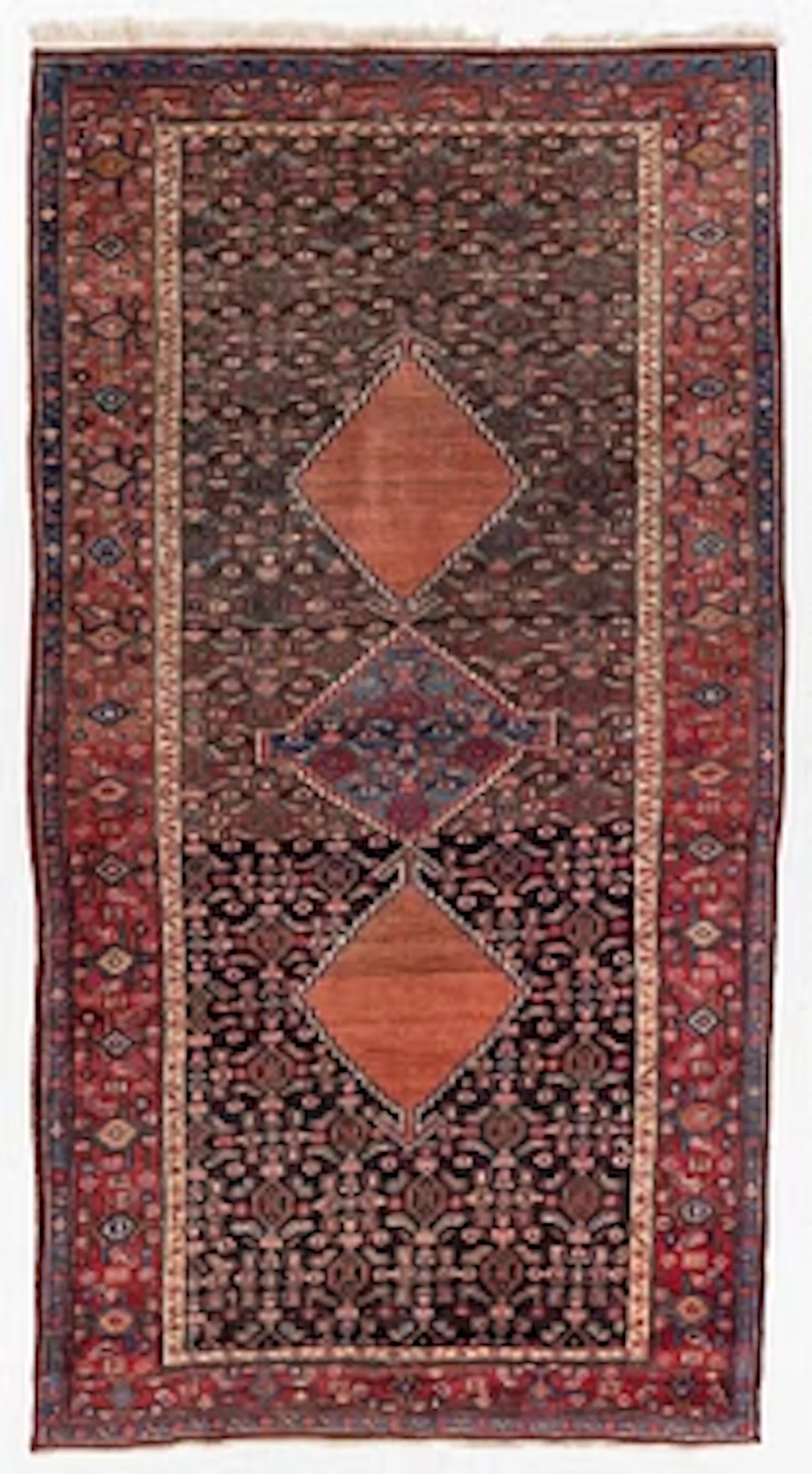 A semi-antique Bidjar rug, c. 255 x 135 cm.