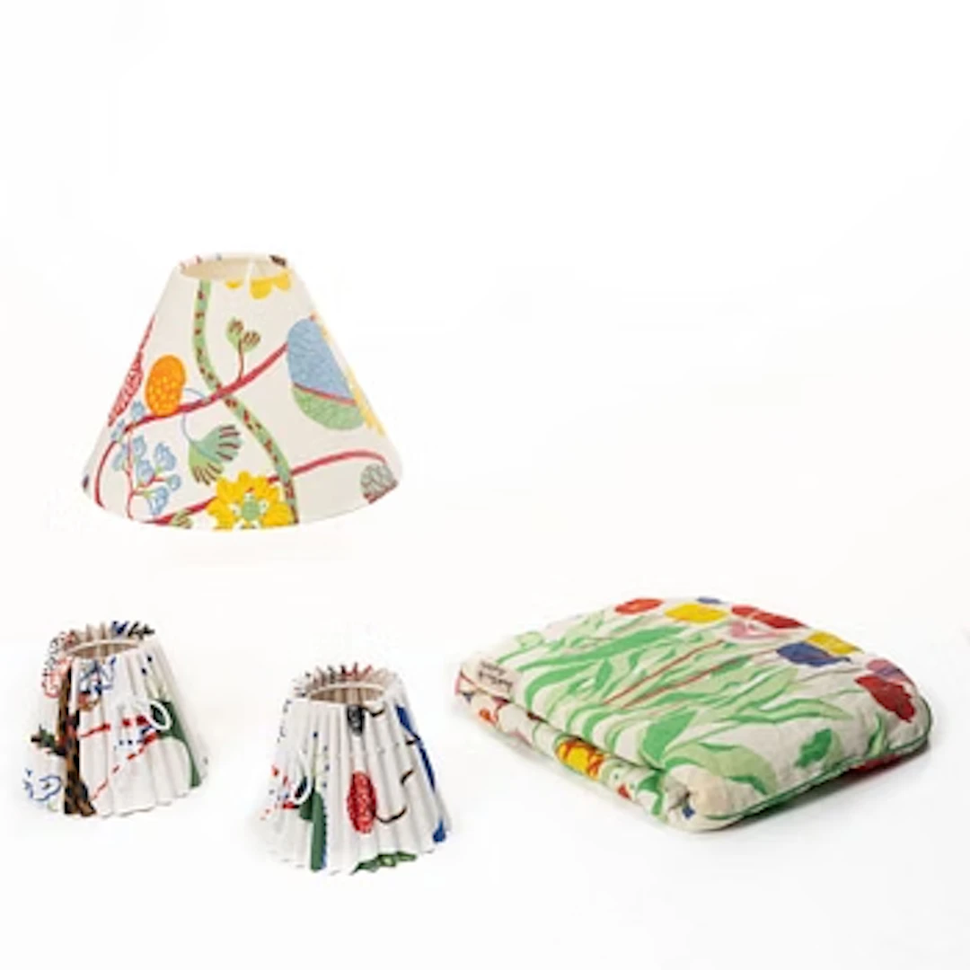 Josef Frank, three lampshades and a tea cosy, Svenskt Tenn.