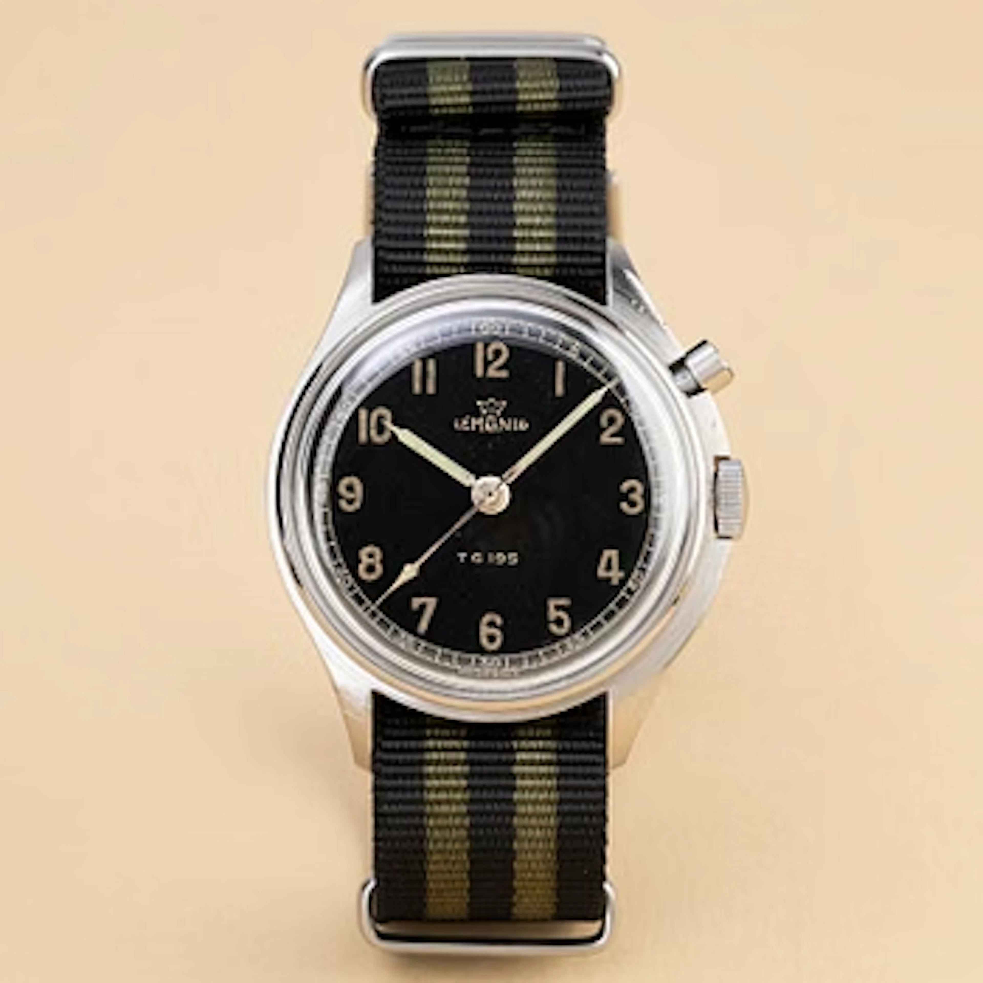 Lemania, TG 195, "Glossy Capital TG Dial", "Military Collection"