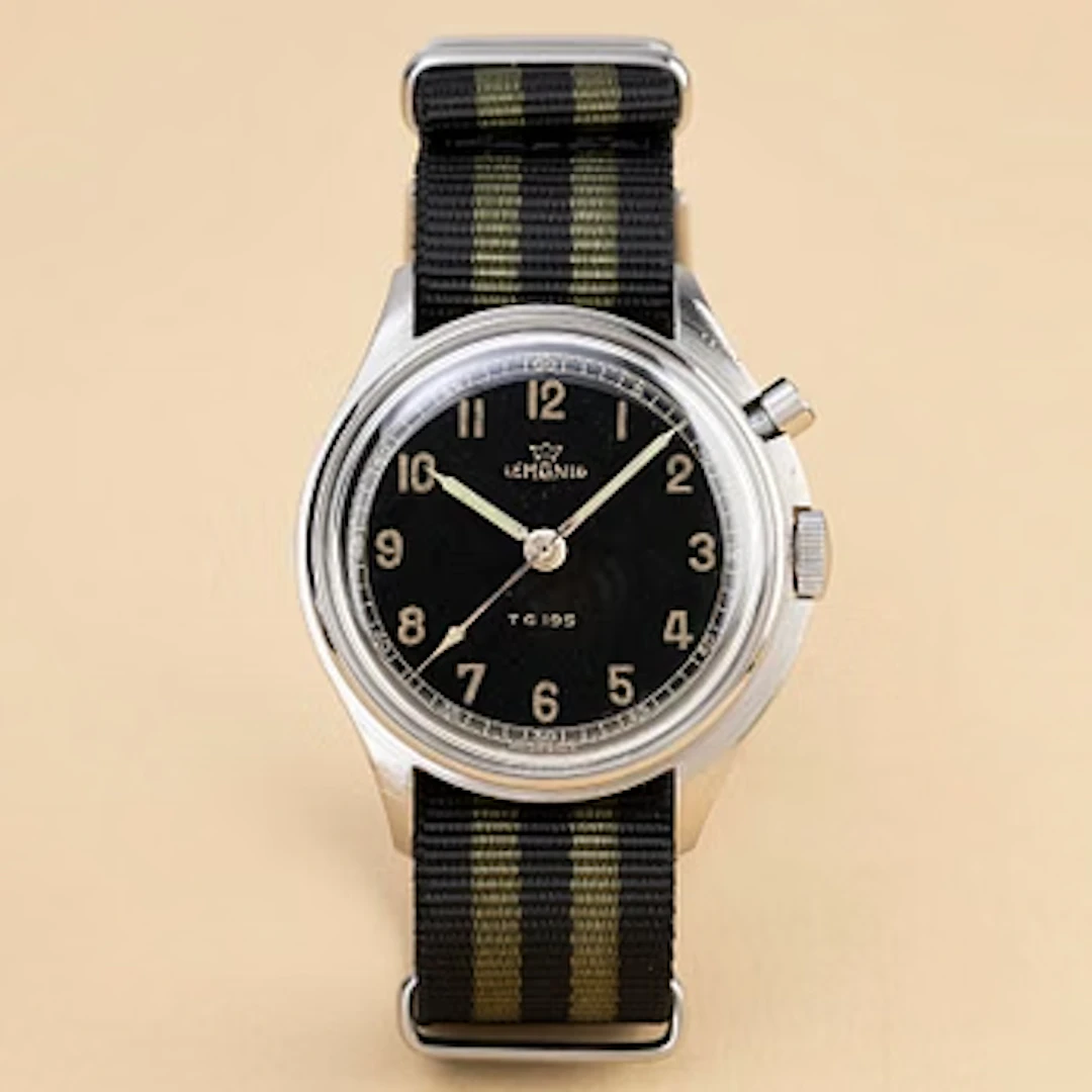 Lemania, TG 195, "Glossy Capital TG Dial", "Military Collection"