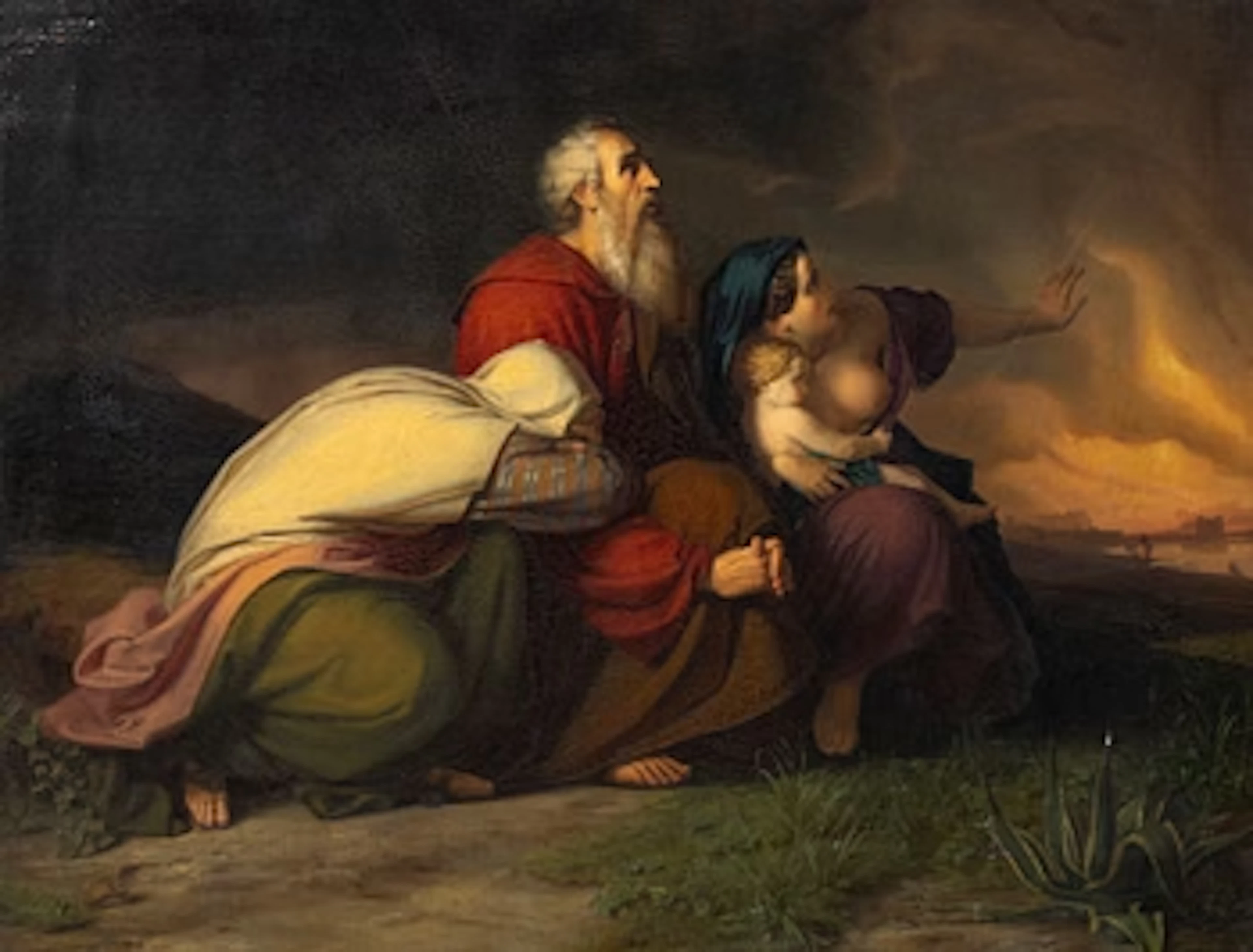 Johann Georg Meyer von Bremen, Abraham and others in a biblical scene.
