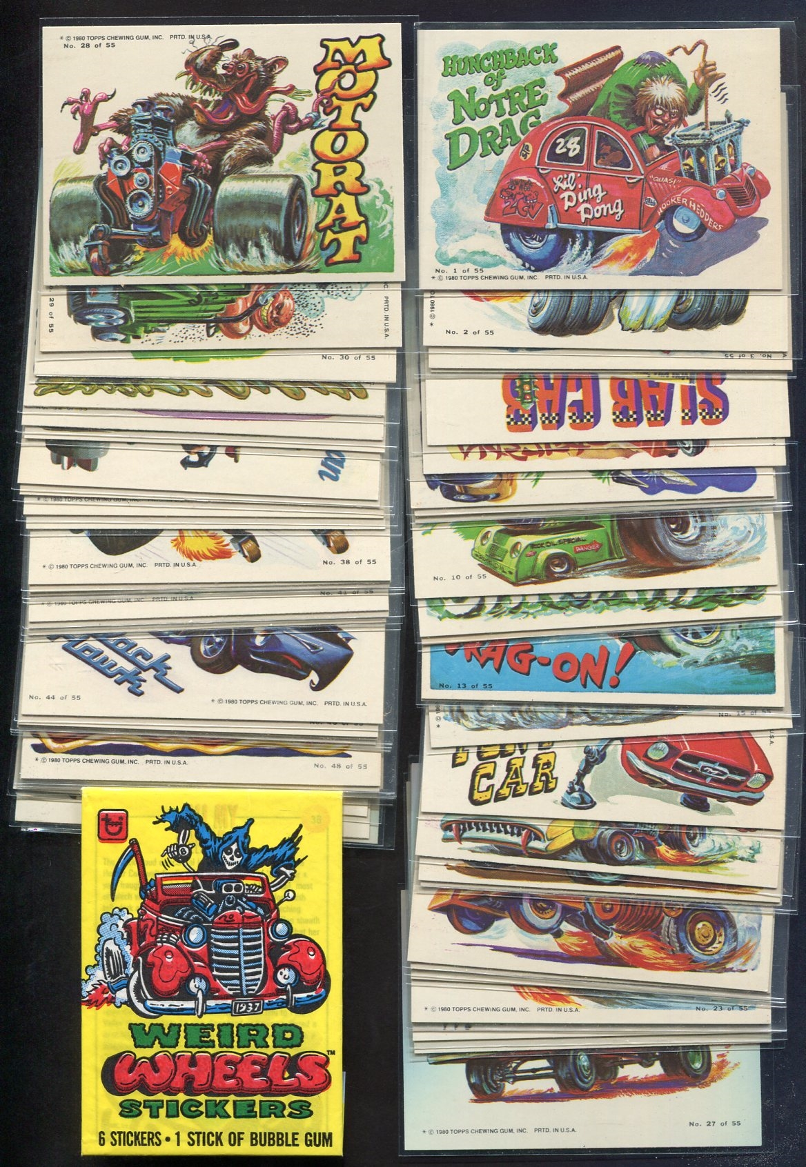 1980 Topps Weird Wheels Complete Set w/Wrapper | Barnebys