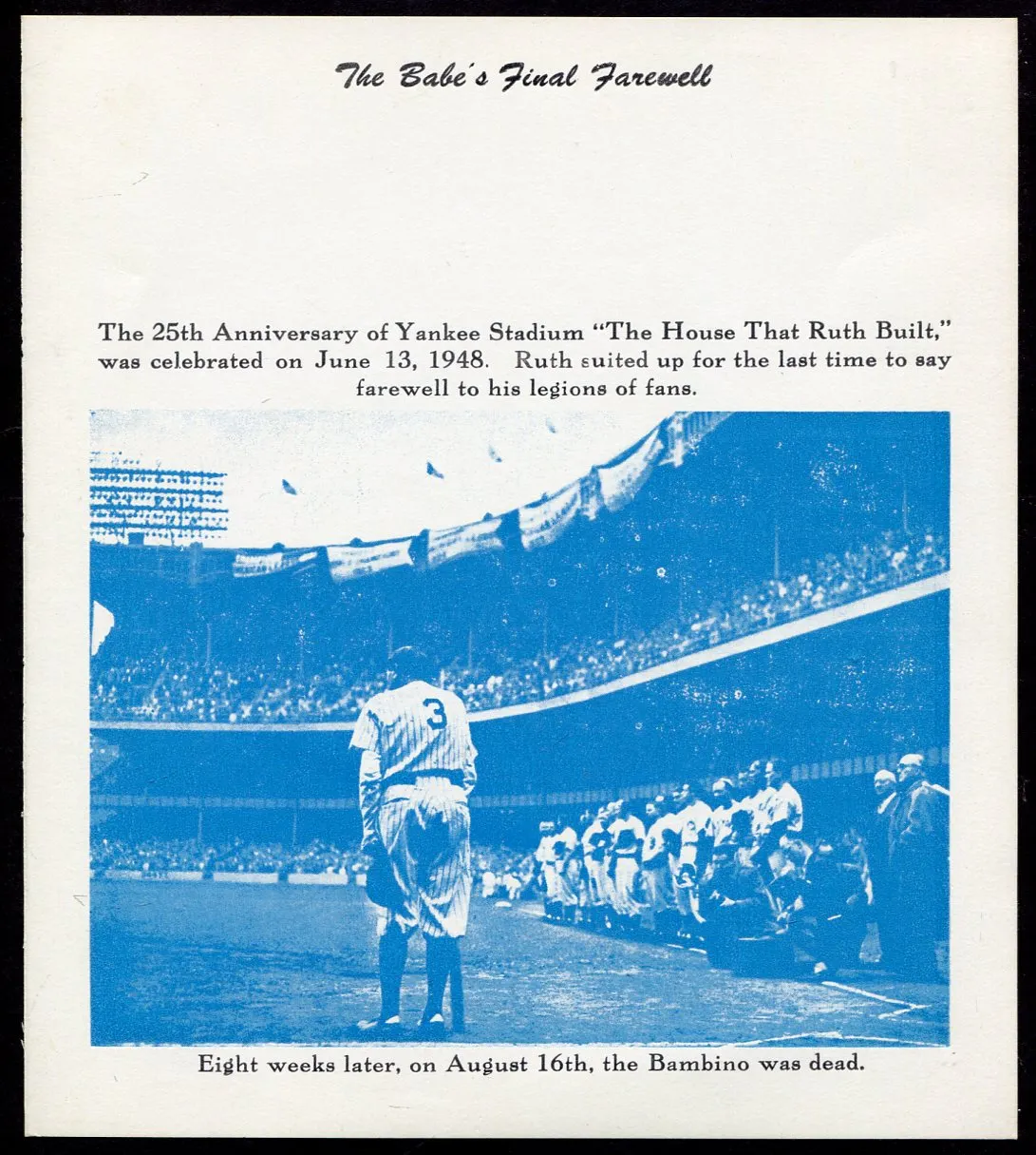 1973 Babe Ruth's Final Farewell Limited Edition Print | Barnebys