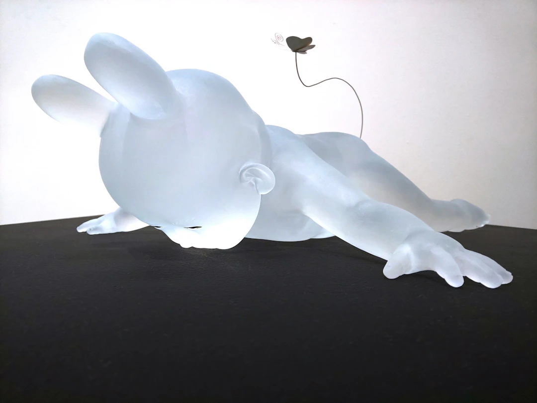 Lying Baby with Butterfly - Koichi Matsufuji