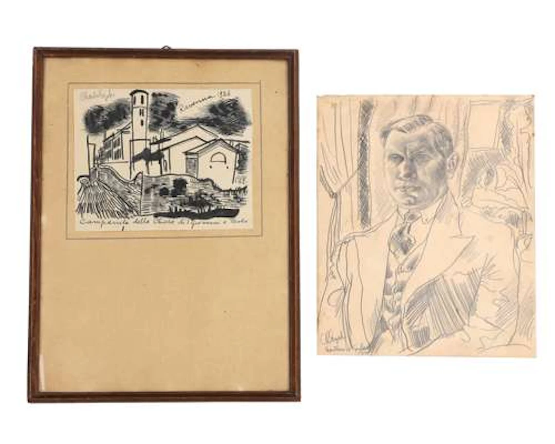 Charles Eyck (1897–1983), Portrait of Mr Gerlach and a cityscape of Ravenna (2)