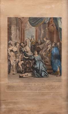 After Peter Paul Rubens, Engraving depicting the Judgement of Solomon