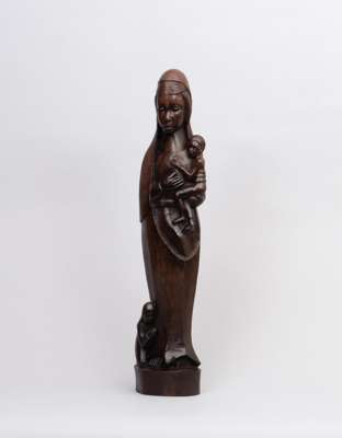 A tropical wooden statue of Madonna, Africa, 20th century