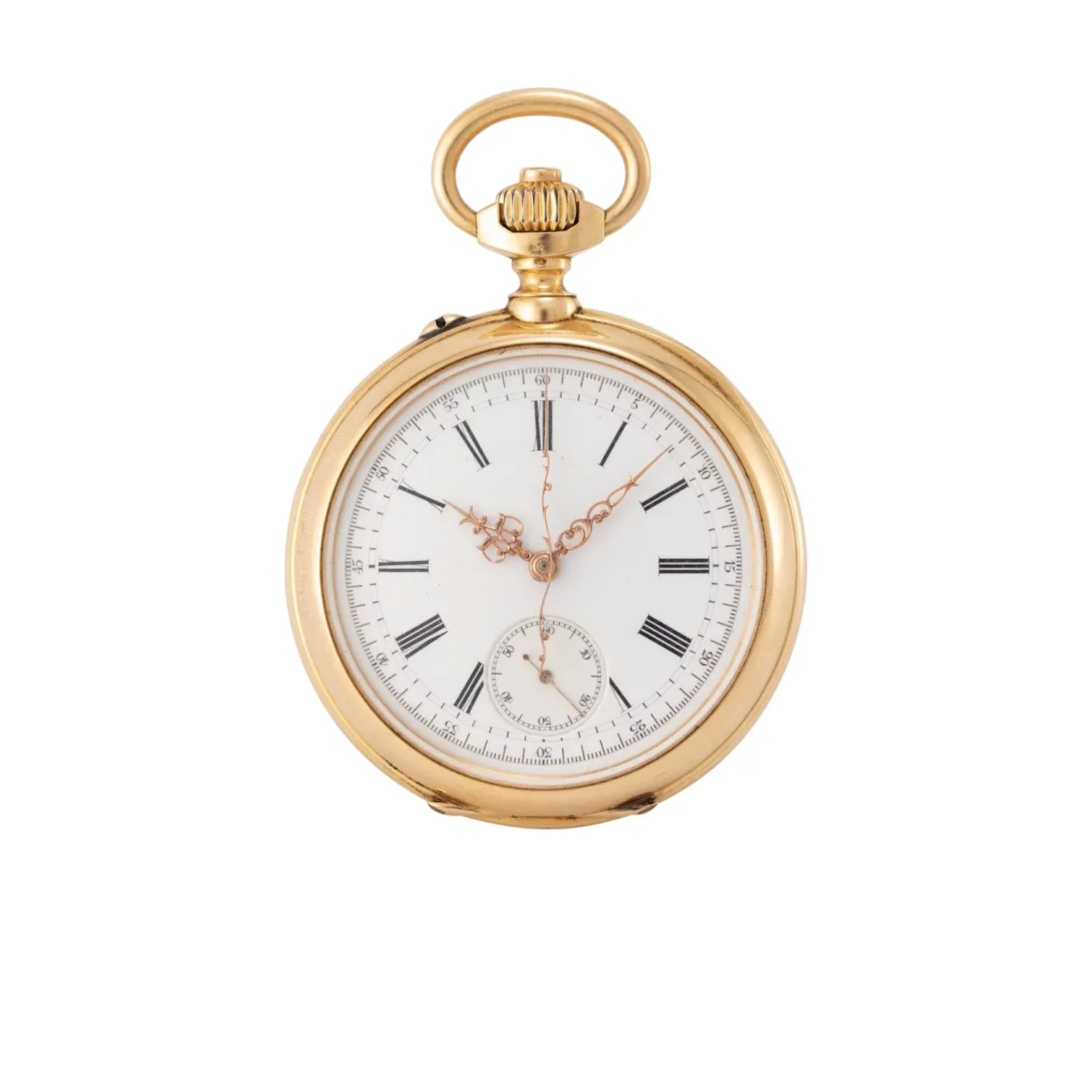 Feine, seltene Präzisions-Taschenuhr mit Chronograph - Ankerchronometer