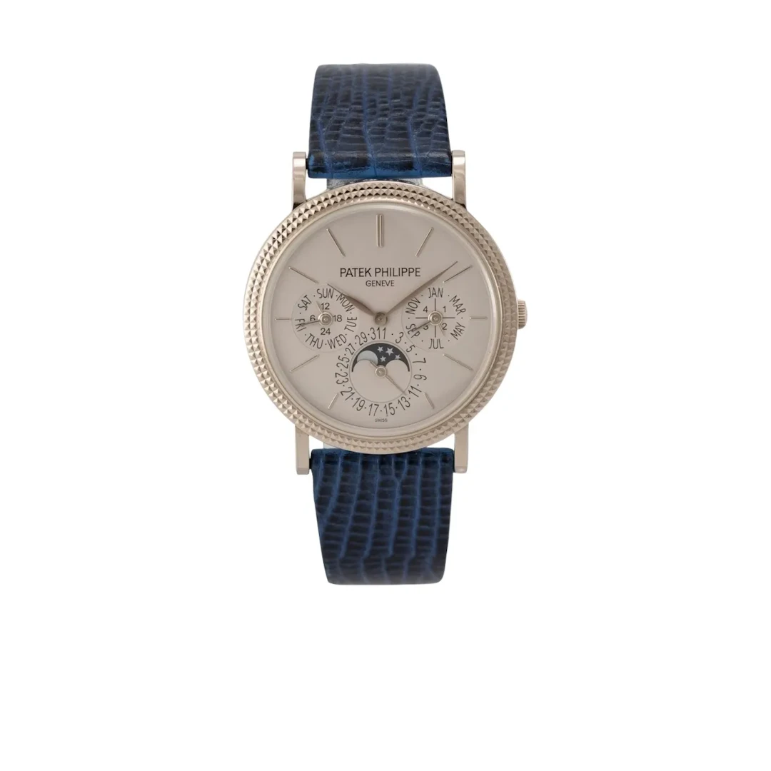 Sehr elegante, seltene und komplizierte Genfer Armbanduhr mit ewigem