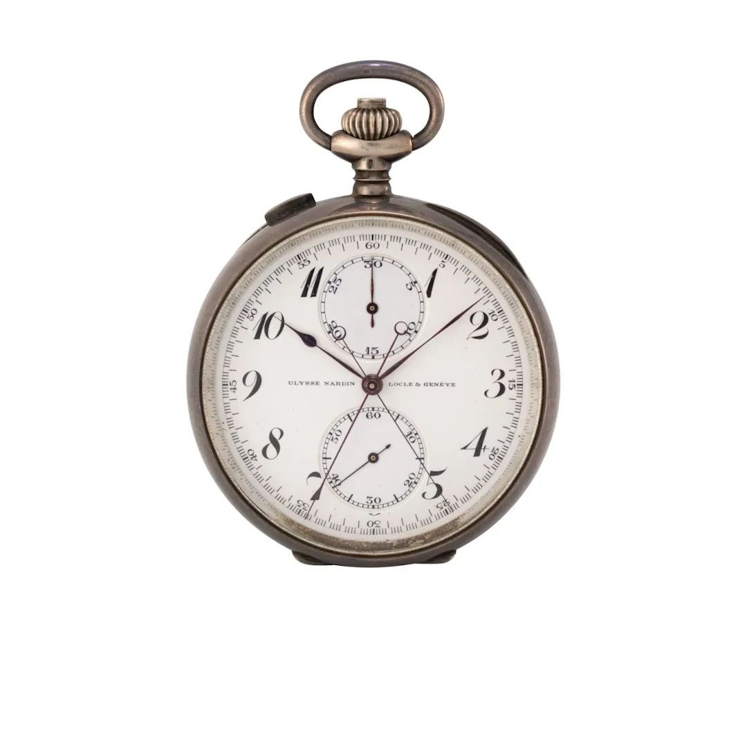Feine, schwere Beobachtungsuhr mit Schleppzeigerchronograph