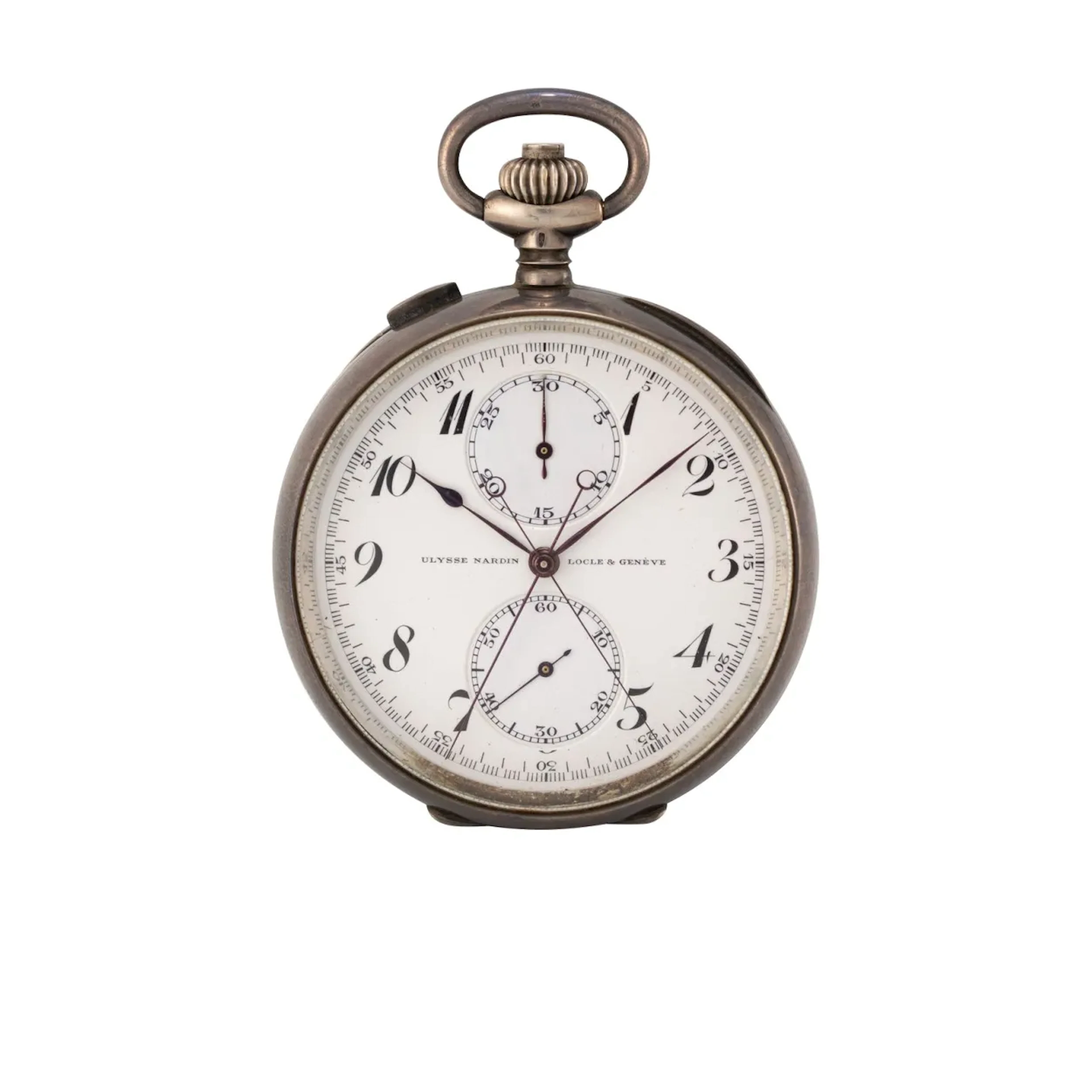Feine, schwere Beobachtungsuhr mit Schleppzeigerchronograph