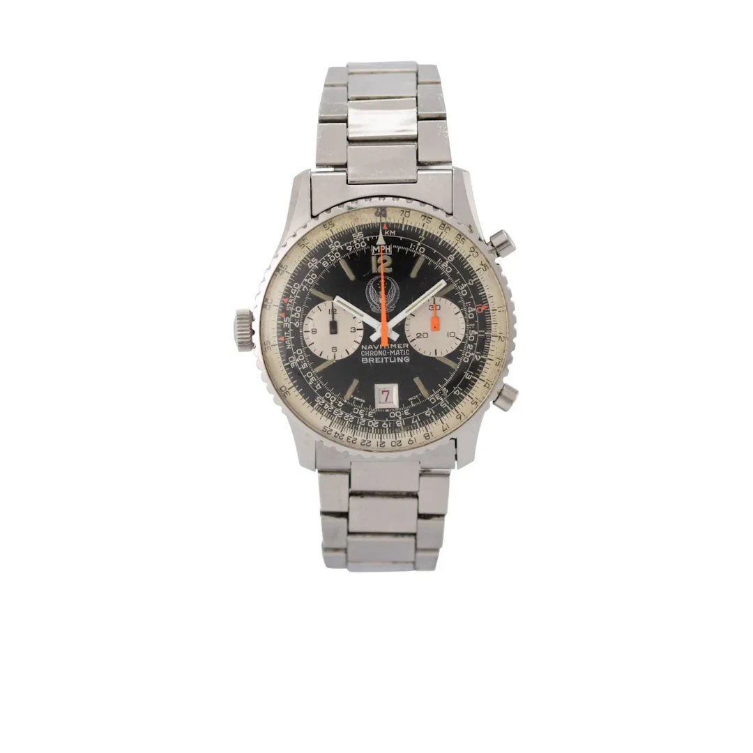Seltener, bedeutender Vintage Fliegerchronograph mit Datum und Rechenschieberfun