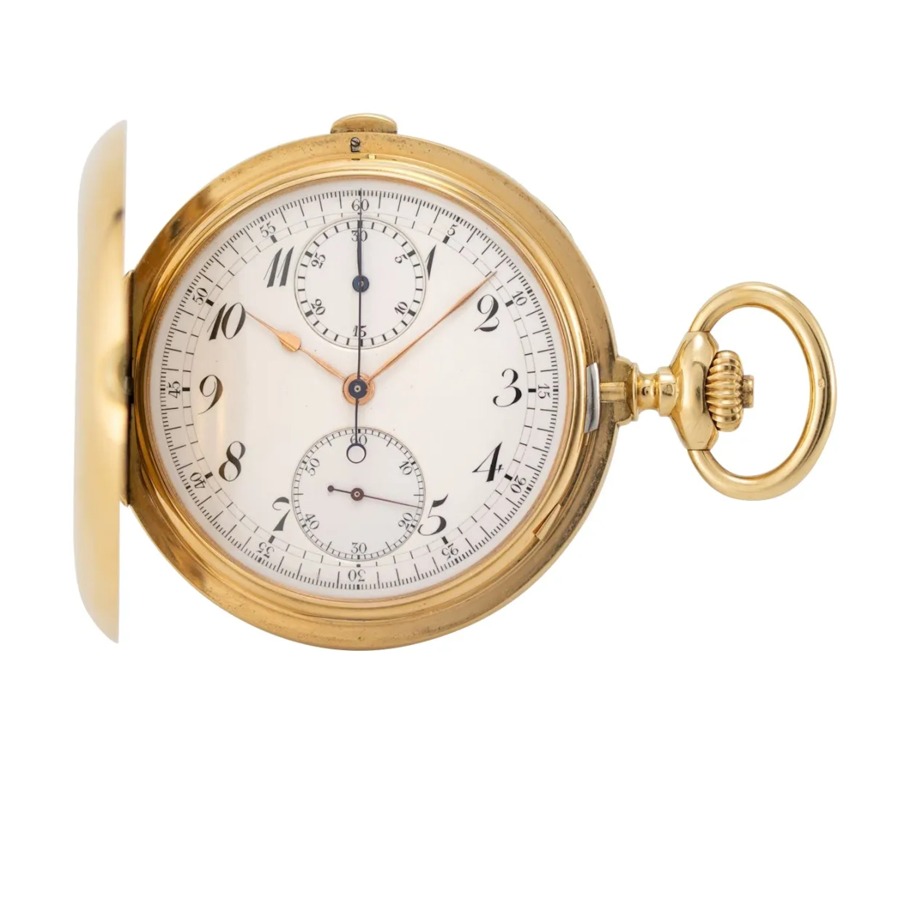 Feine und schwere Genfer Savonnette mit Chronograph