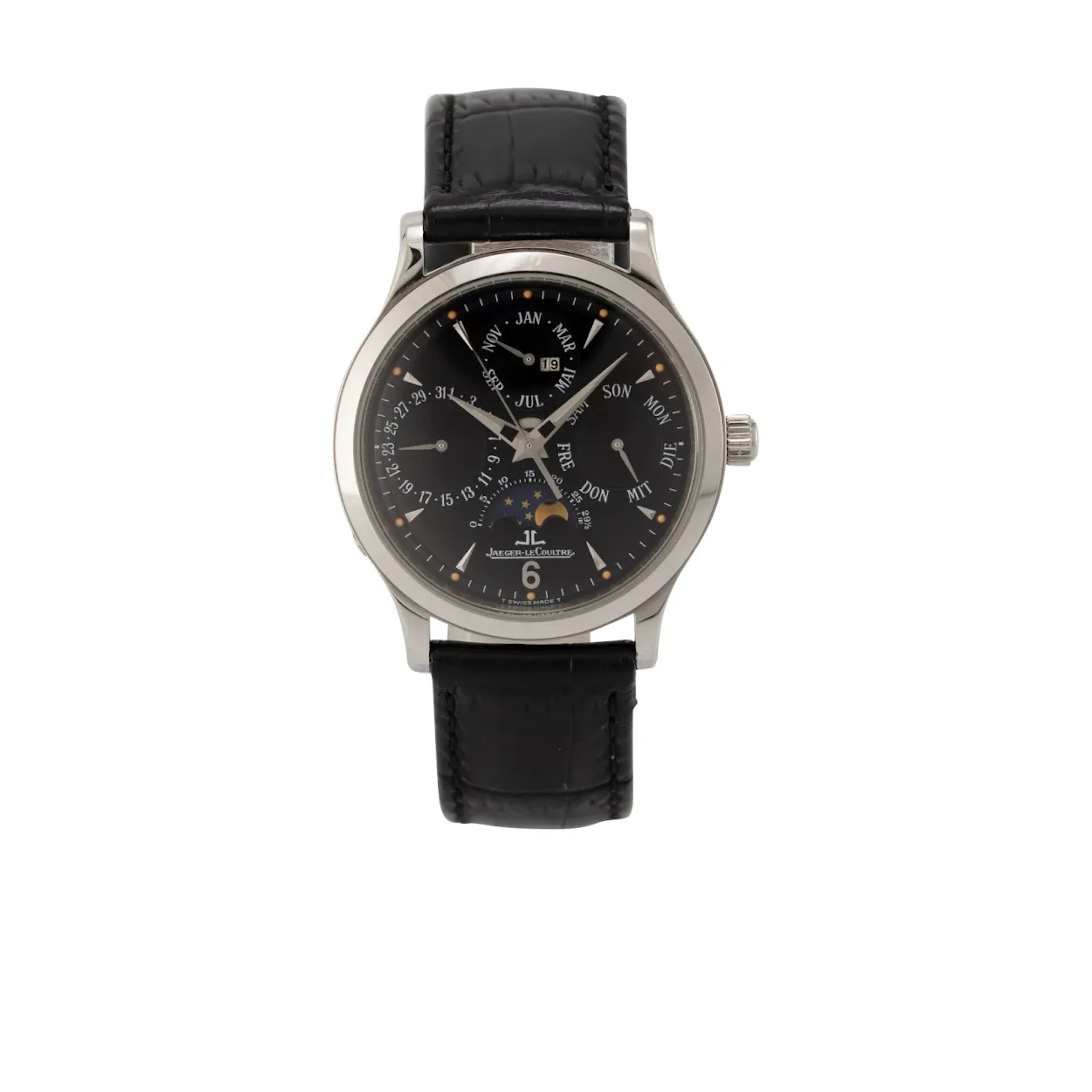 Attraktive und komplizierte Armbanduhr mit ewigem Kalender und Mondphase