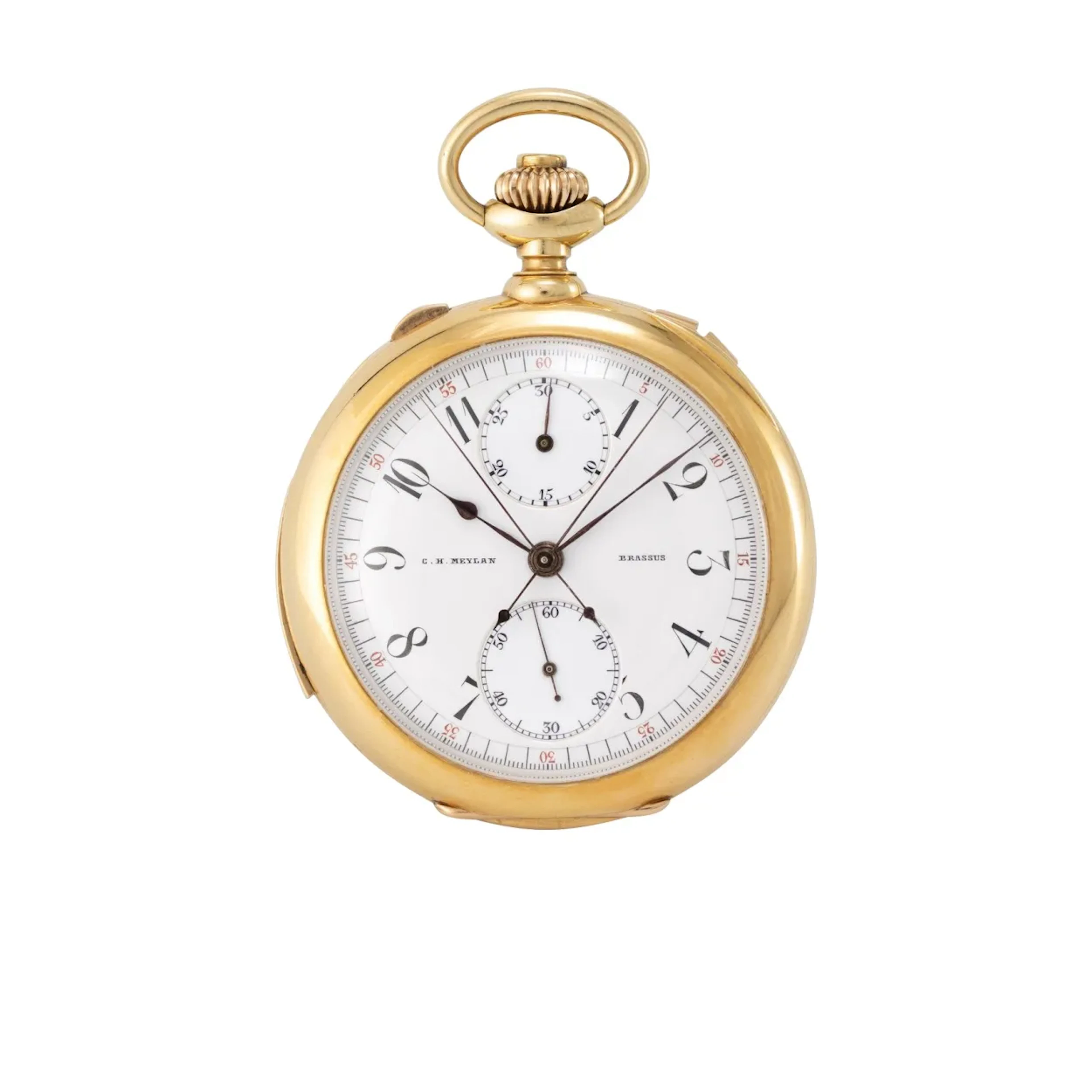 Extrem seltene, hochfeine Taschenuhr mit Schleppzeigerchronograph