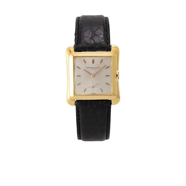 Elegante Genfer Vintage Armbanduhr im geschwungenen Karréegehäuse