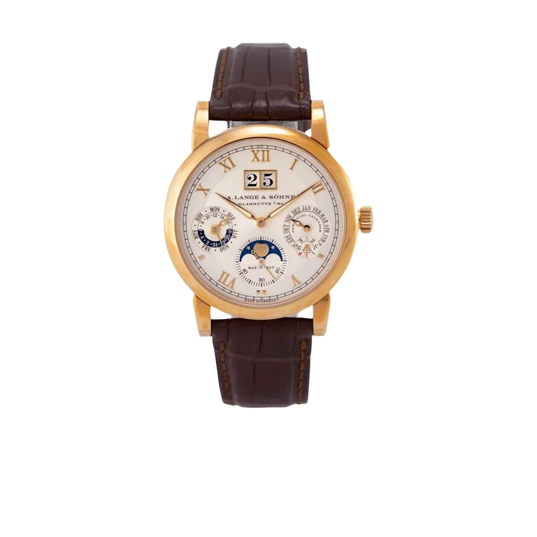 Nahezu neuwertige, sehr elegante Glashütter Armbanduhr im Rotgoldgehäuse