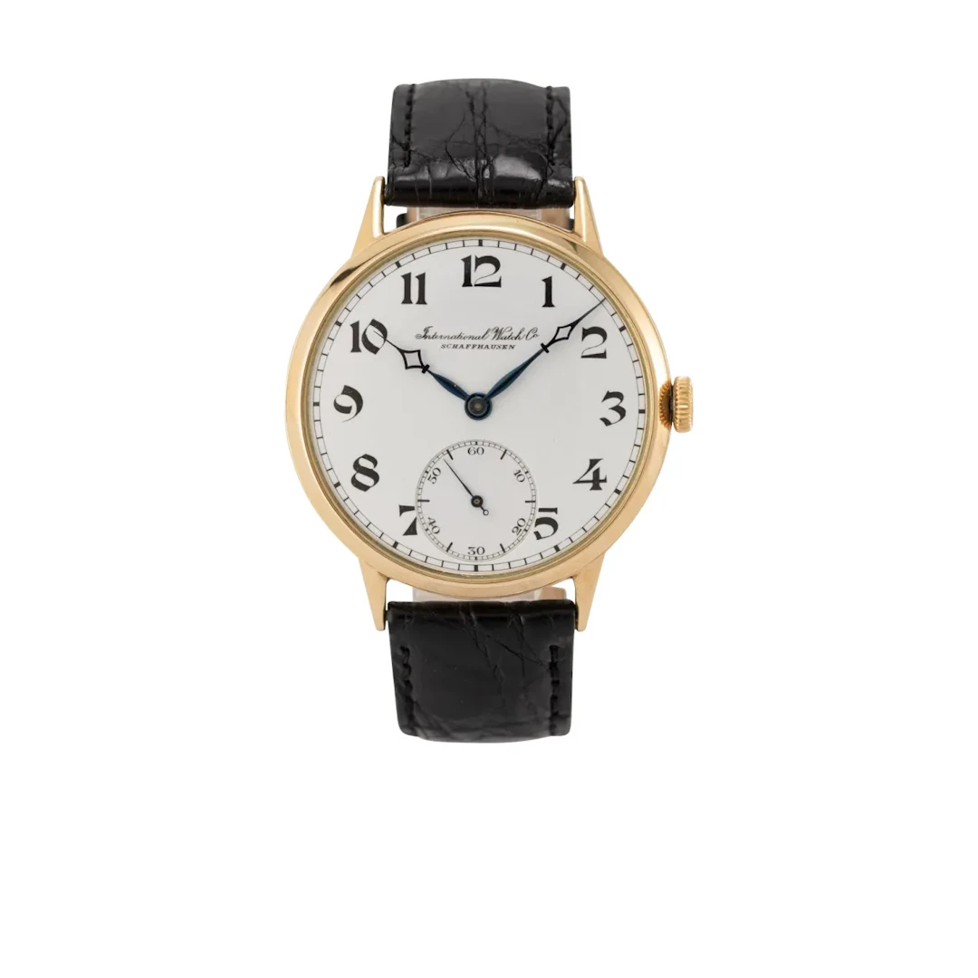 Hochattraktive, große und frühe Schaffhauser Armbanduhr mit gotischen Zahlen