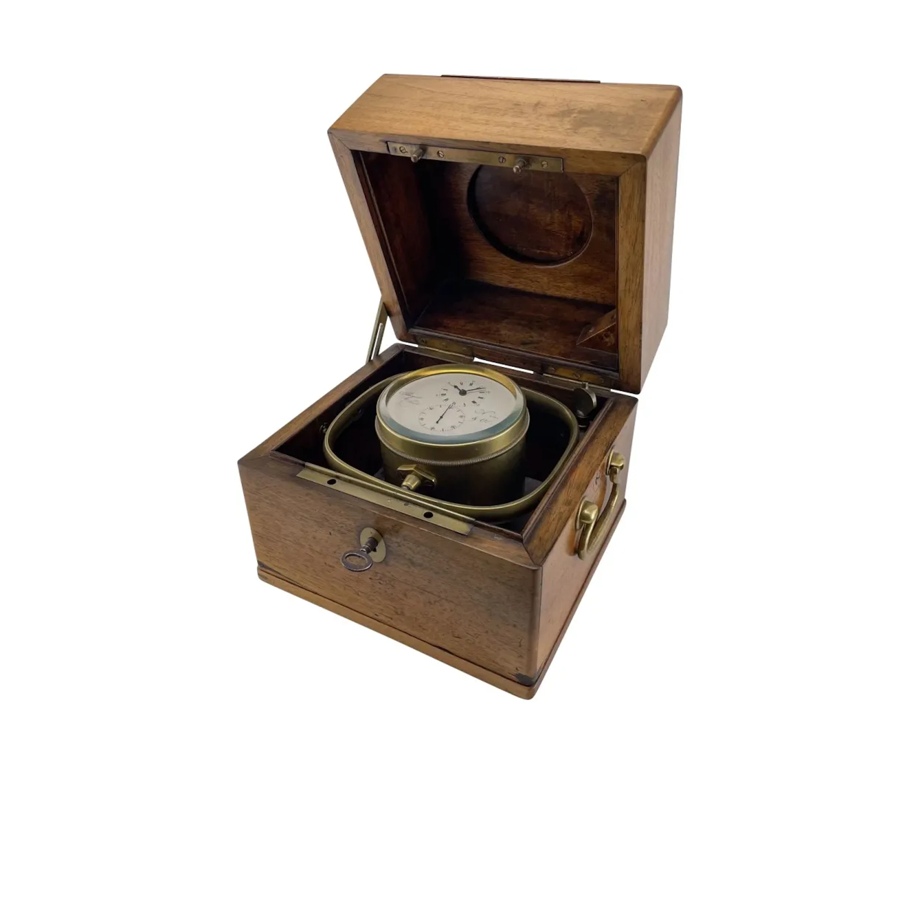 Attraktives Schiffschronometer "Horloge Marine à un barillet, petit