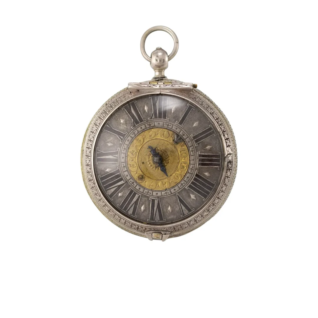 Seltene, einzeigrige Nürnberger Spindeltaschenuhr mit Weckwerk, gefertigt