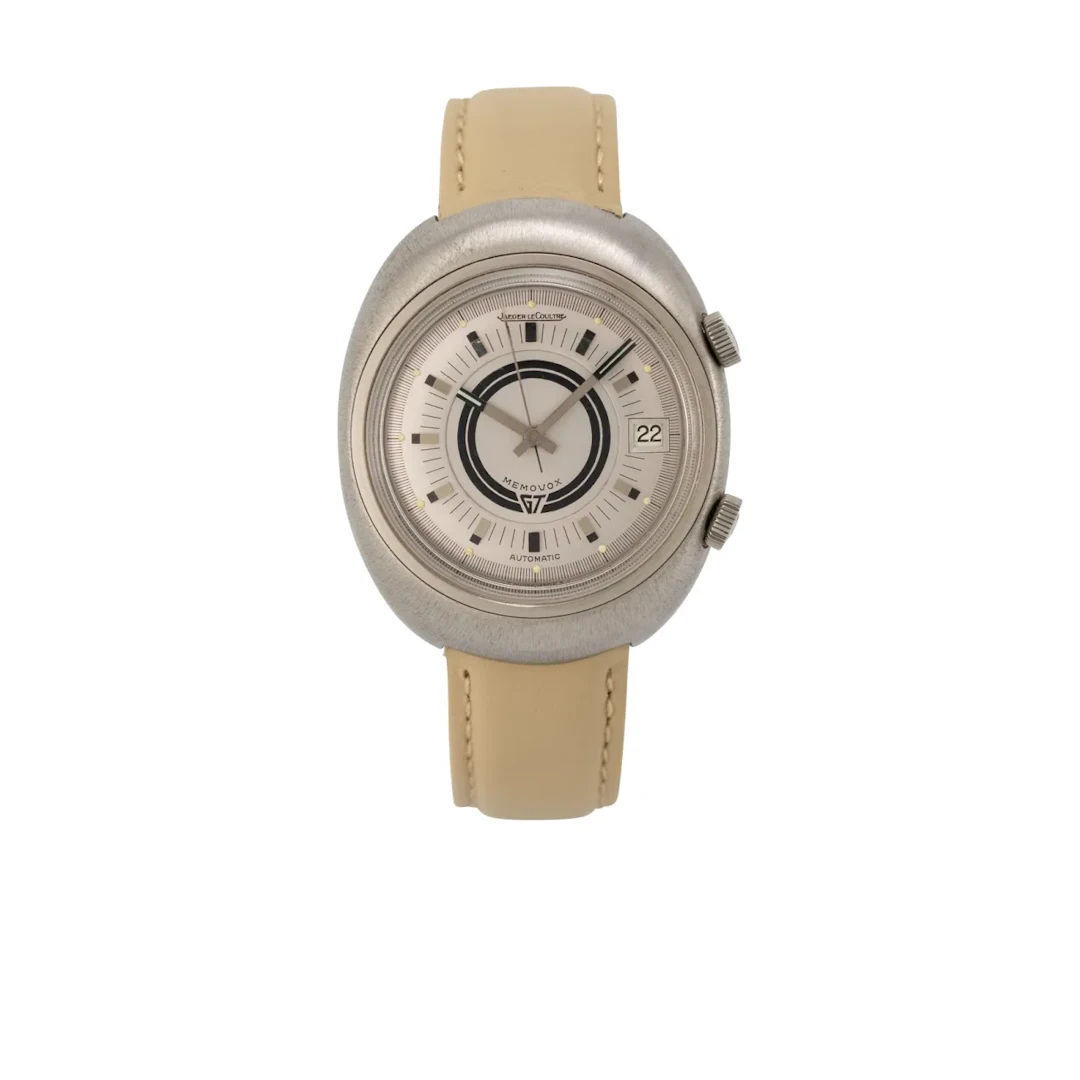 Attraktive Vintage Armbanduhr mit Datum, Wecker und Schwinggewichtsaufzug