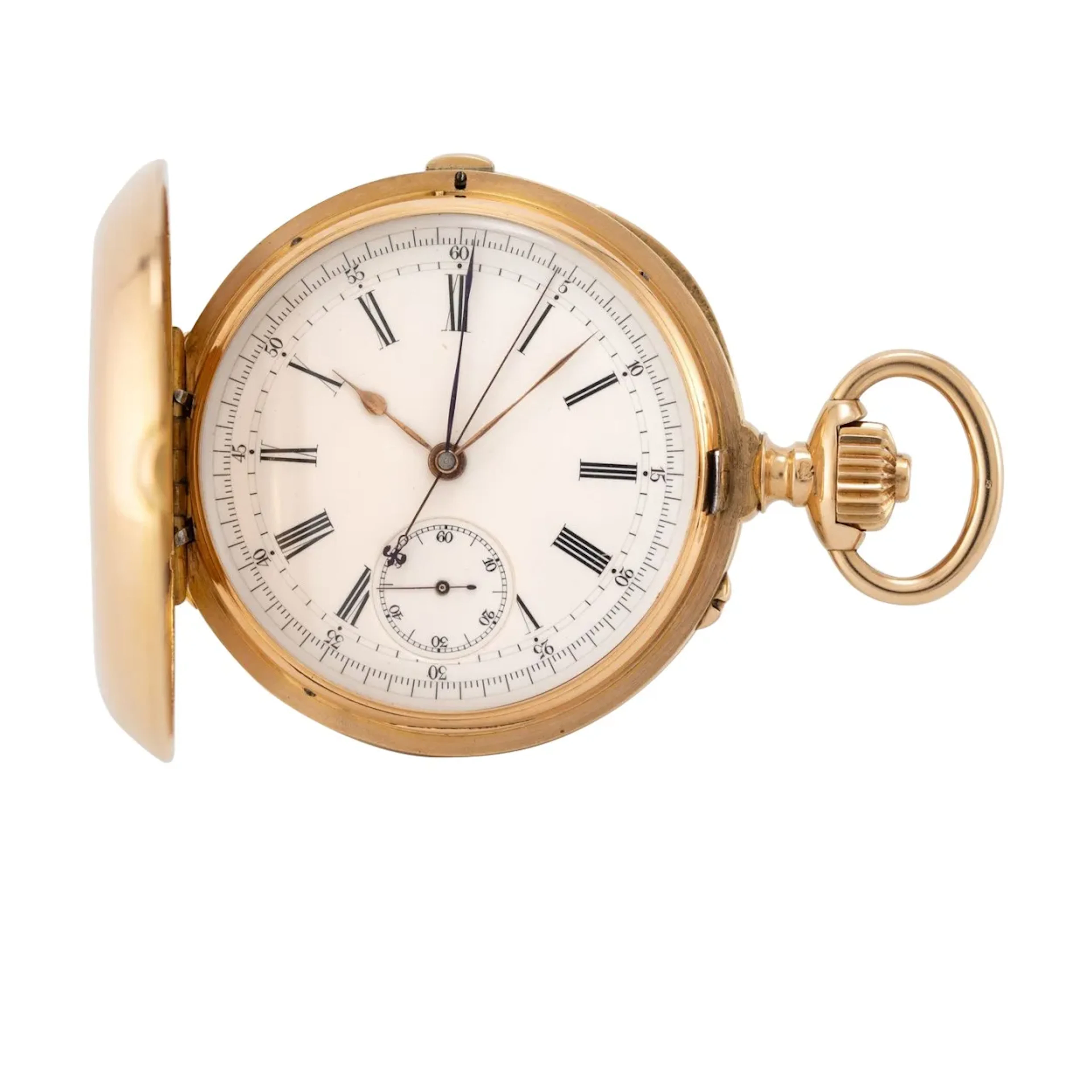 Hochfeine Pariser Savonnette mit experimentell konstruiertem Chronographen