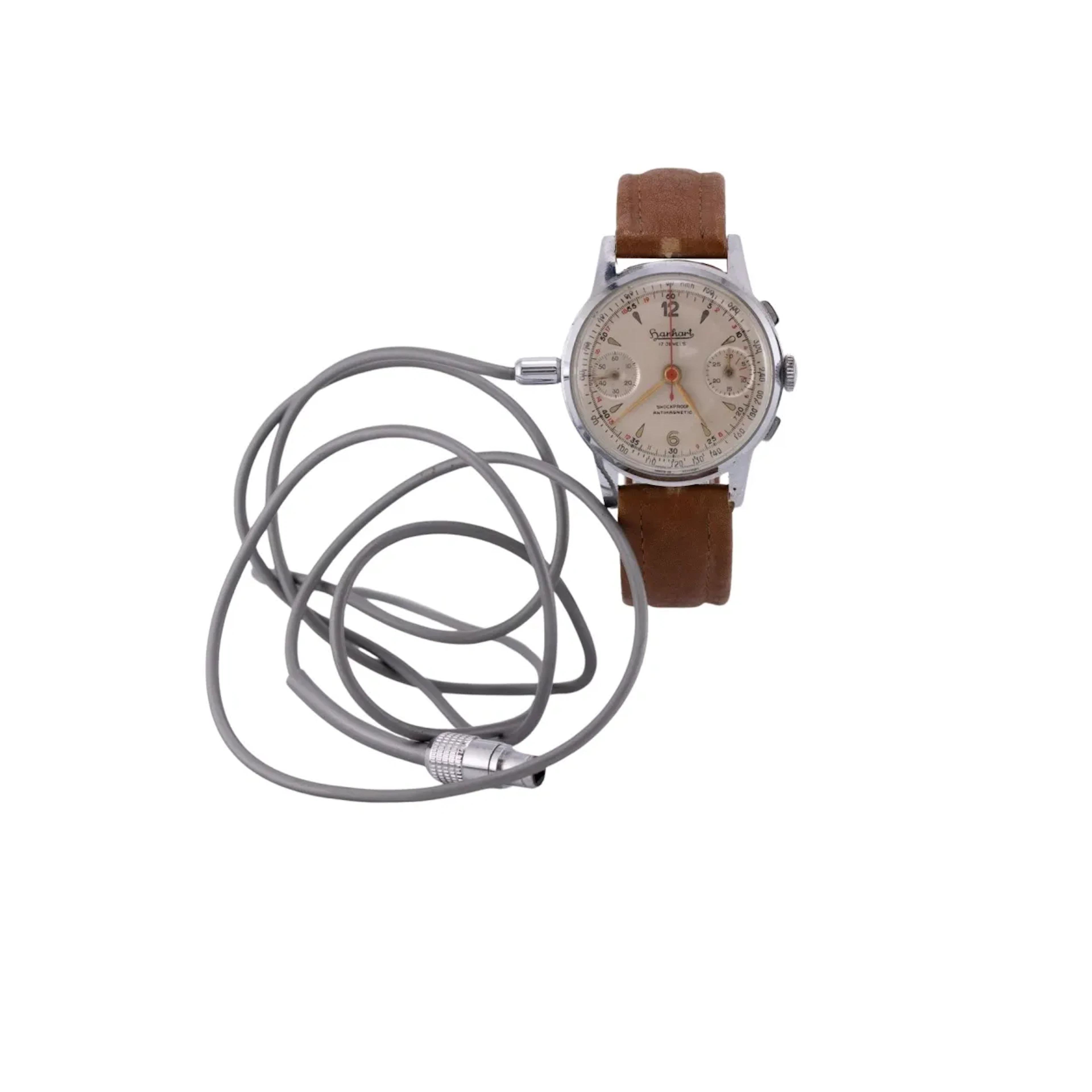 Überaus seltenes Spionageset, bestehend aus einem frühen, als Armbandchronograph