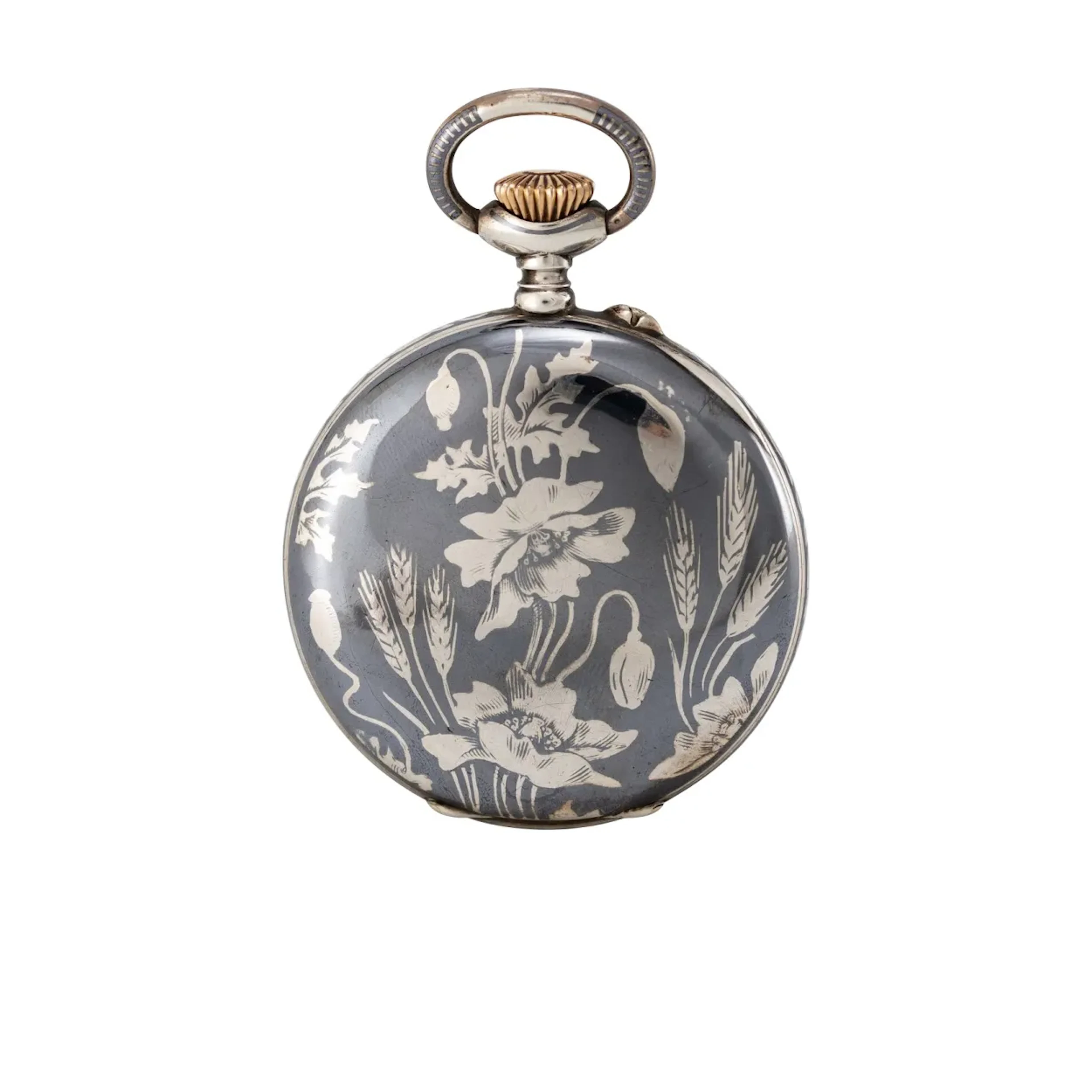 Dekorative Schweizer Schul-Taschenuhr mit skelettiertem Zifferblatt