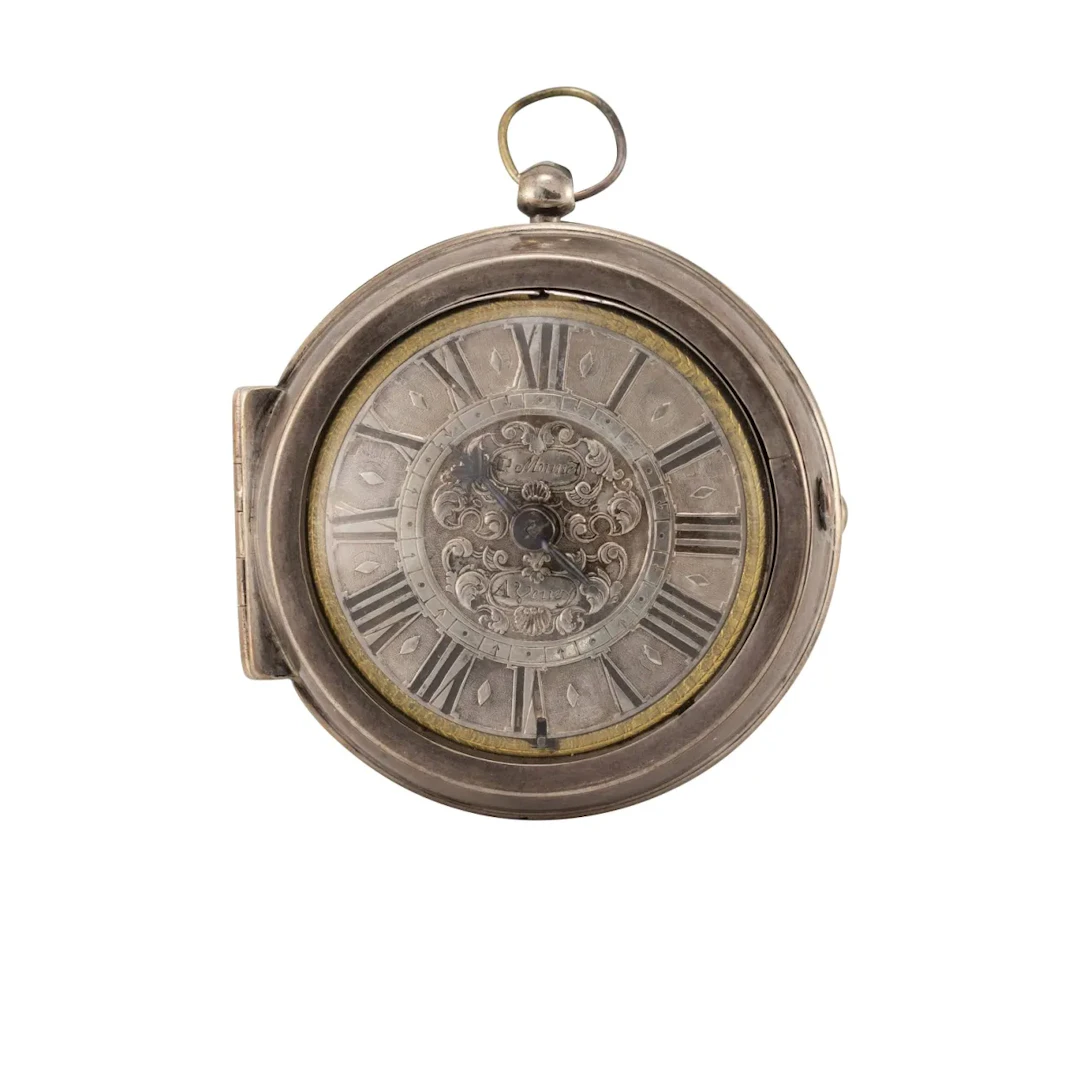 Einzeigrige Schweizer Doppelgehäuse-Spindeltaschenuhr mit 2 Originalschlüsseln
