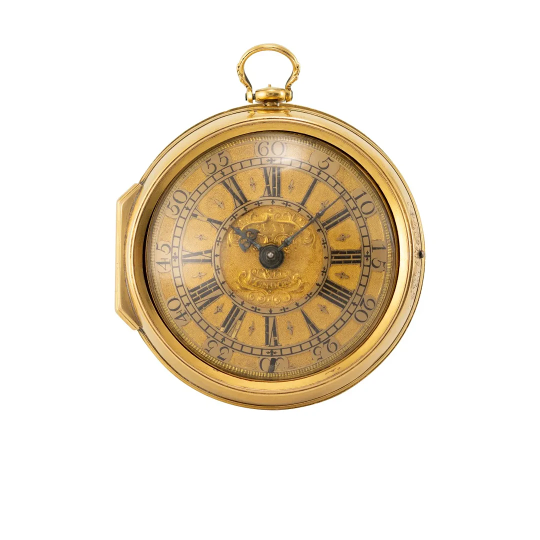 Londoner Doppelgehäuse-Spindeltaschenuhr von hoher Qualität