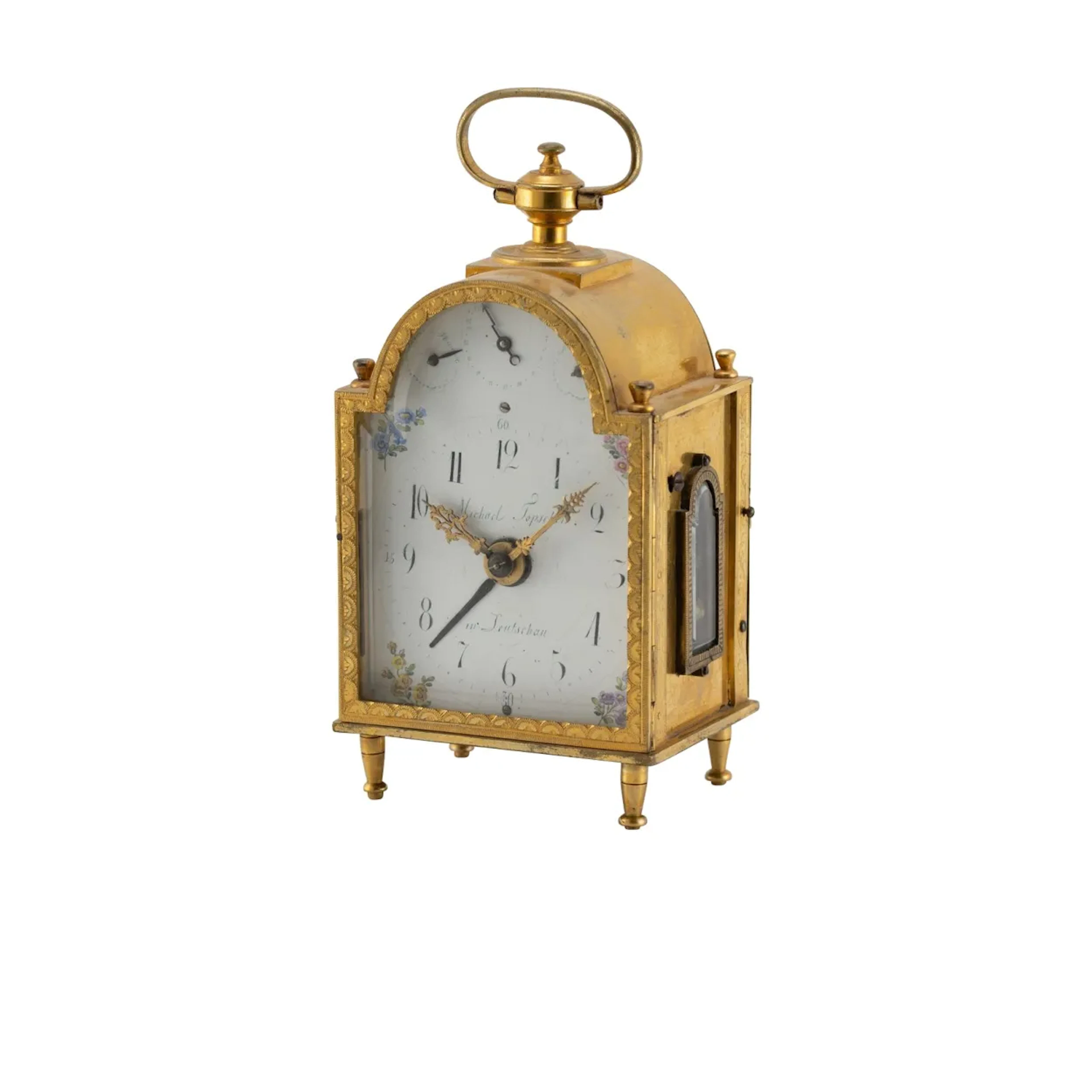 Feine Leutschauer Reiseuhr mit Wiener 4/4-Schlag, 4/4-Repetition