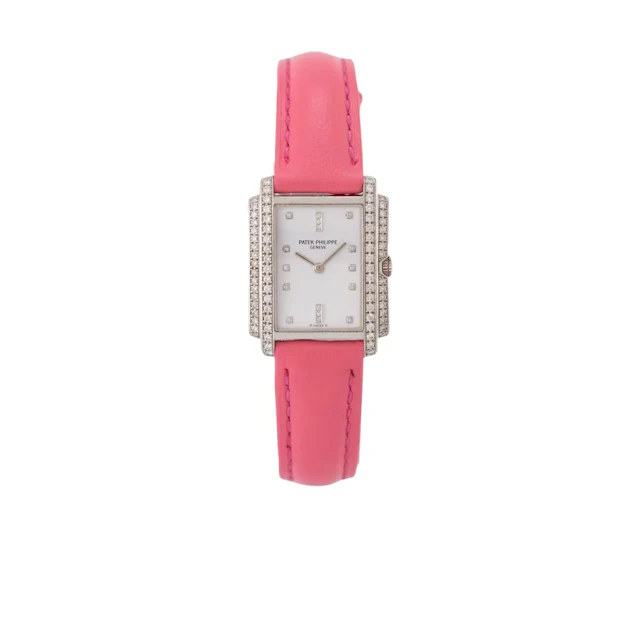 Elegante und kostbare, diamantbesetzte Genfer Damenarmbanduhr