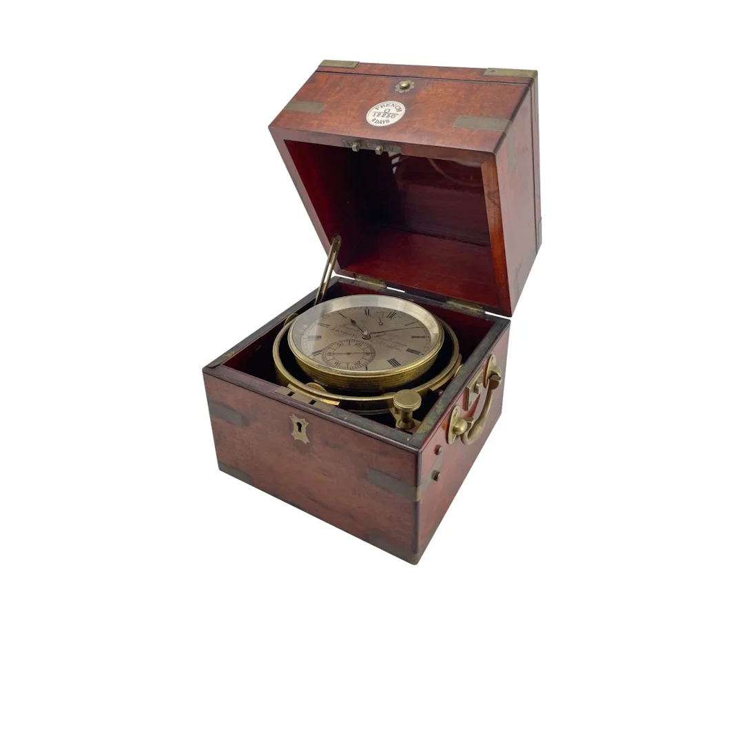 Seltenes und hoch attraktives Londoner Schiffschronometer mit 8-T