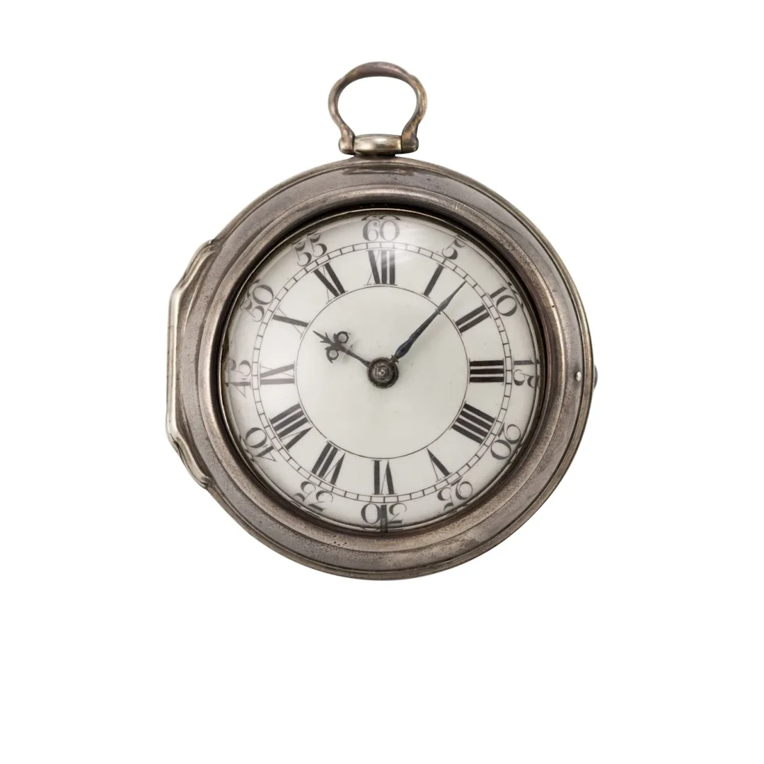 Londoner Doppelgehäuse-Spindeltaschenuhr