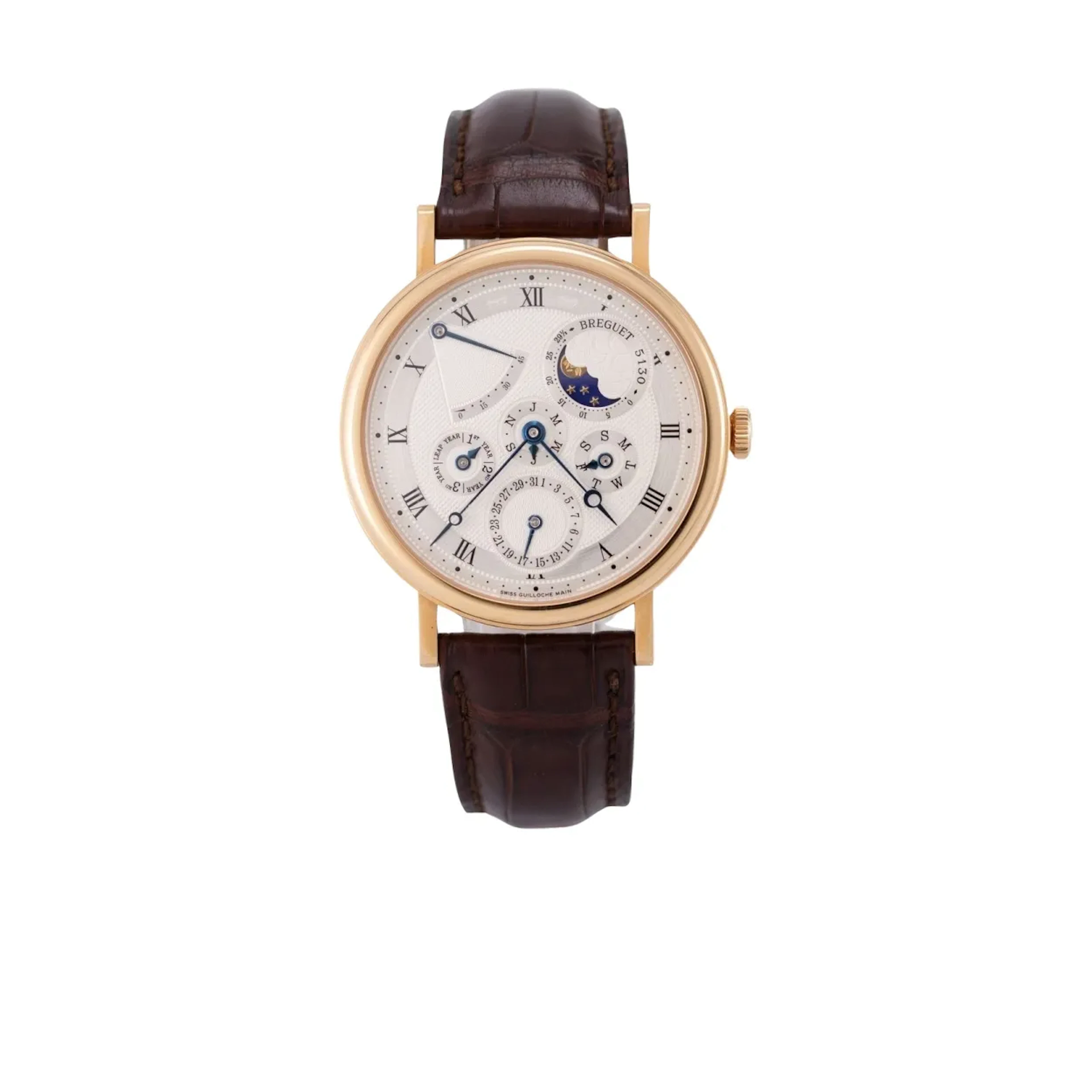 Seltene, sehr elegante Armbanduhr mit ewigem Kalender, Mondphase und