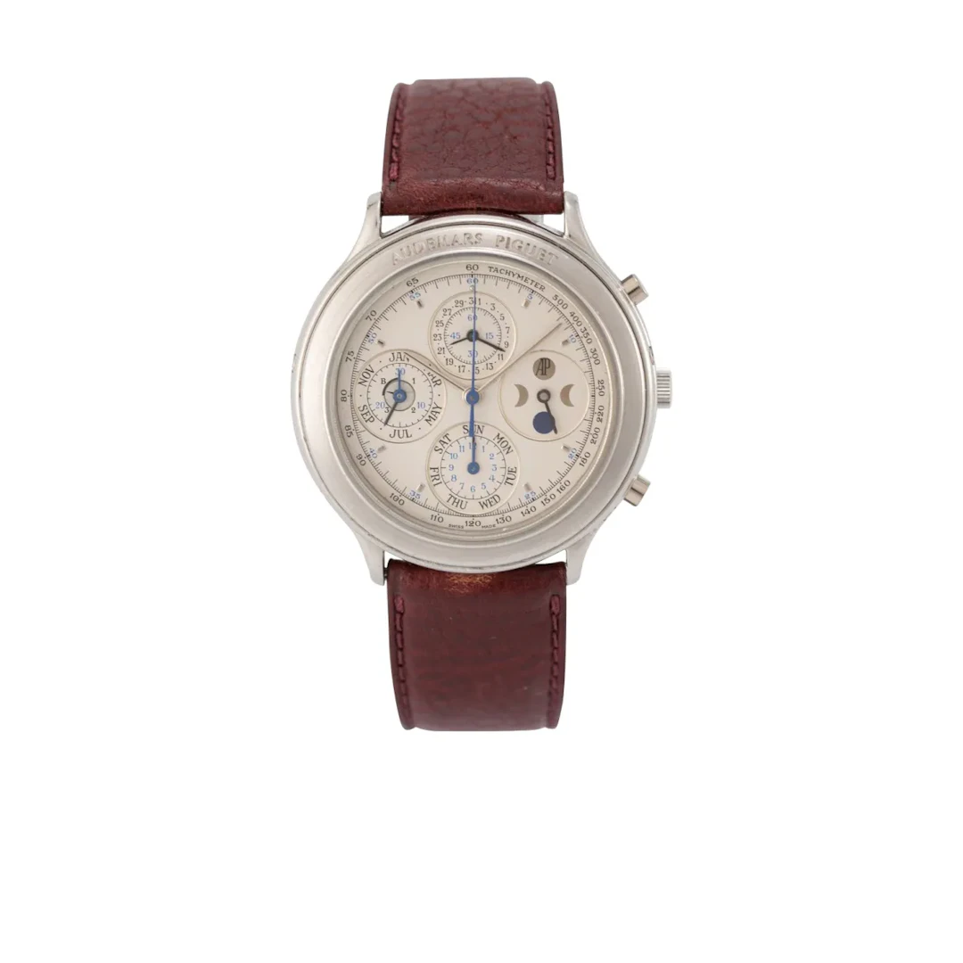 Hochfeine, seltene Genfer Neo-Vintage Armbanduhr mit Chronograph