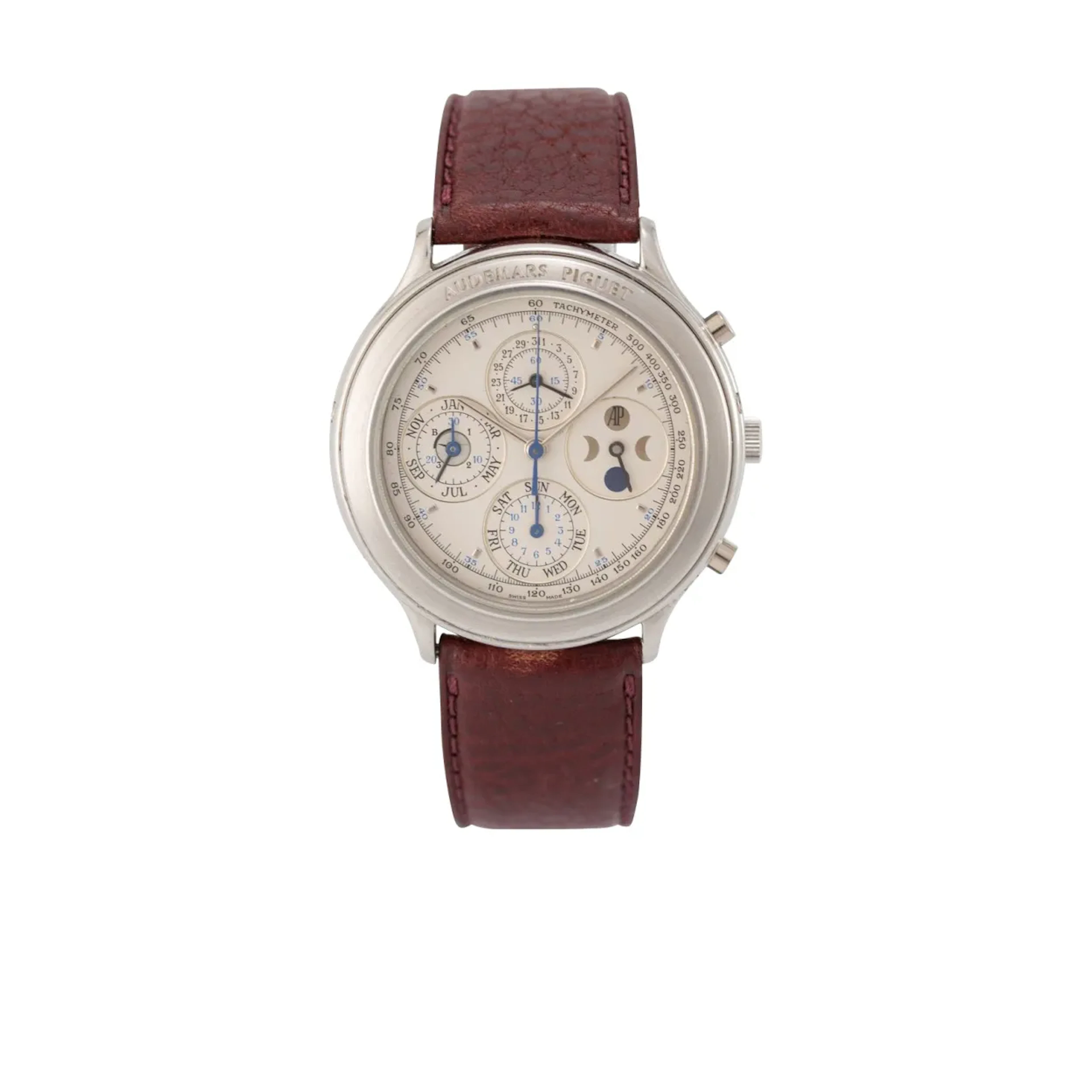 Hochfeine, seltene Genfer Neo-Vintage Armbanduhr mit Chronograph