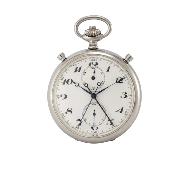 Seltene, feine Taschenuhr mit Schleppzeigerchronograph für den US-amerikanischen